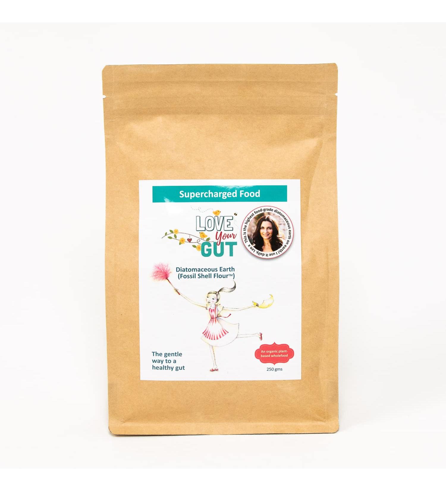 Supercharged Food Love Your Gut Diatomaceous Earth Food Grade Fresh Water Type Powder 250g - Buy Online on GoSupps.com