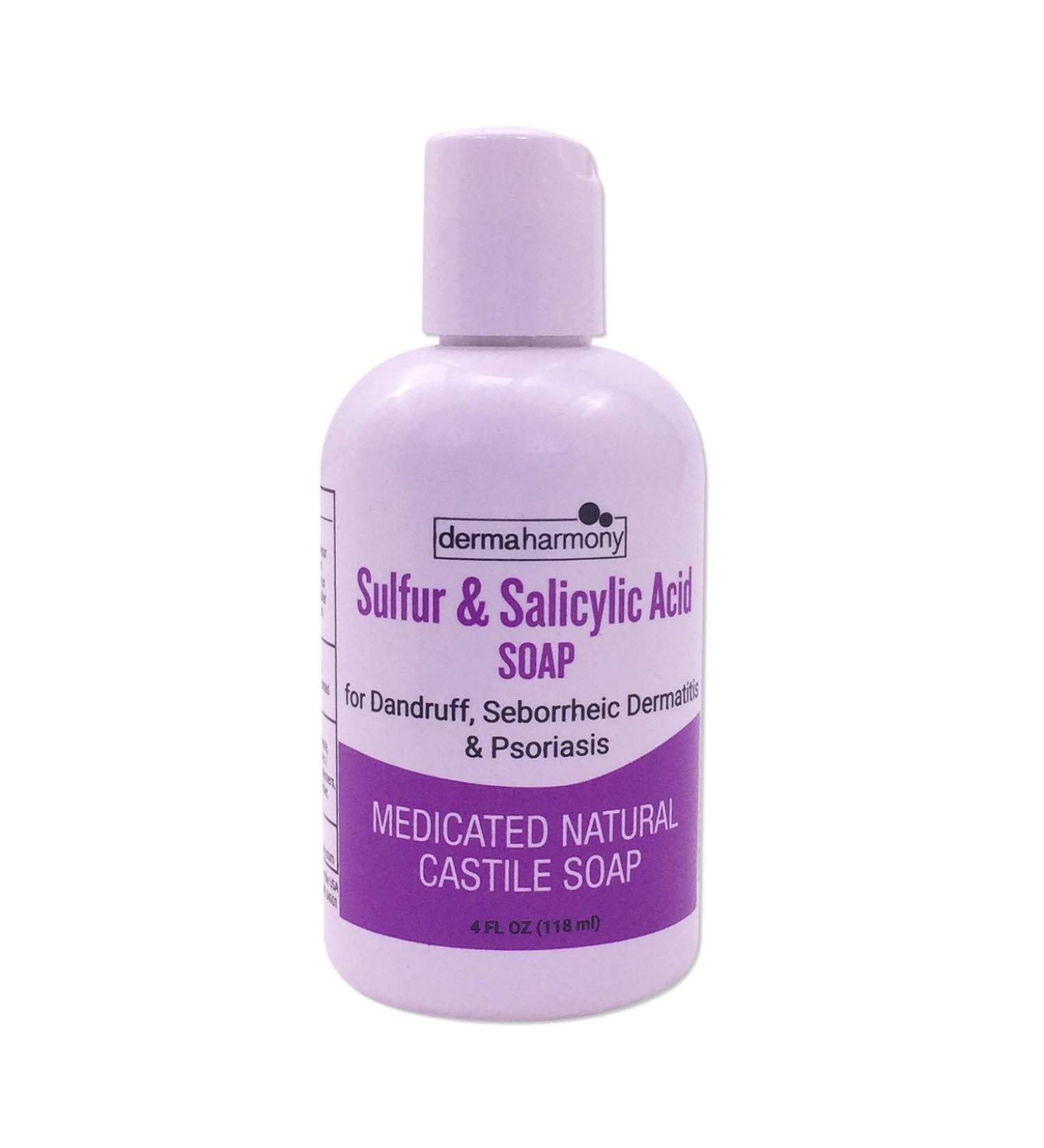 Dermaharmony 5% Sulfur 2% Salicylic Acid Liquid Castile Soap - 4 fl oz Bottle - Buy Online on GoSupps.com