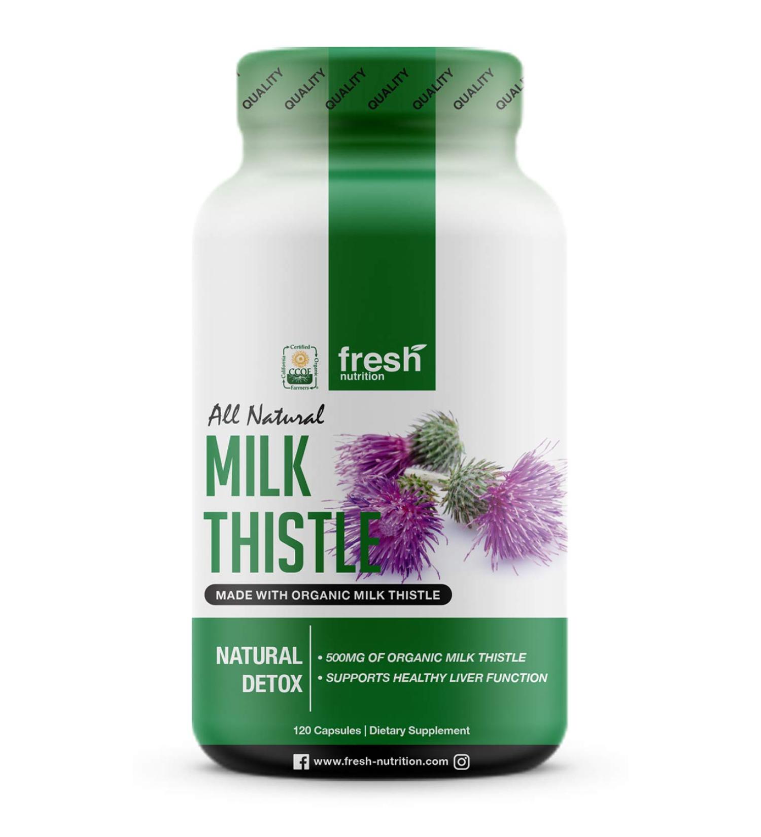 Organic Milk Thistle 2000mg - 4 Month Supply - CCOF Certified - Made in USA - Buy Online on GoSupps.com