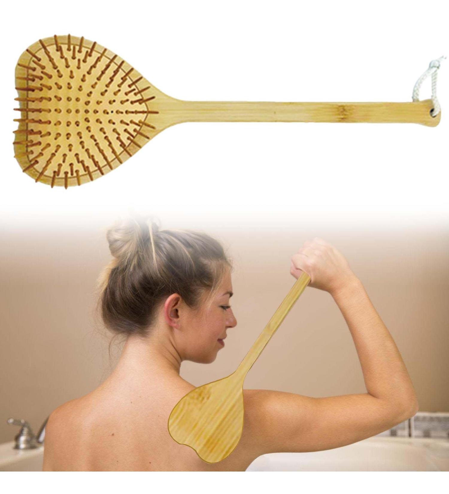 Premium Bamboo Back Scratcher - Extra Wide Head Long 40cm Handle - Wooden Itching Relief Massager for Adults | Ideal for Men & Women - Buy Online on GoSupps.com