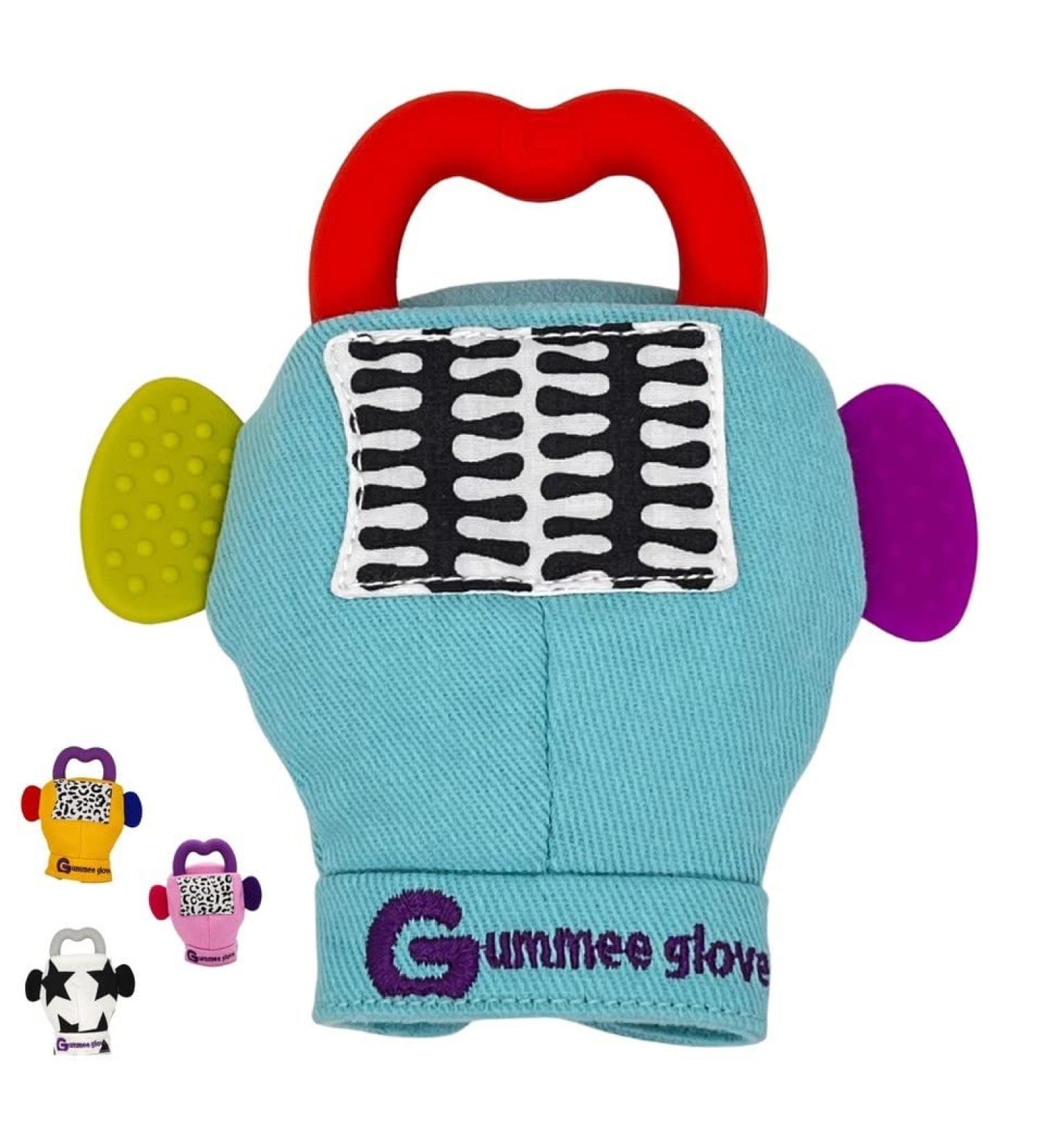 Gummee Glove Baby Teething Mitten - Detachable Toy - Premium Teething Glove for Babies 3-6 Months, Turquoise - Buy Online on GoSupps.com
