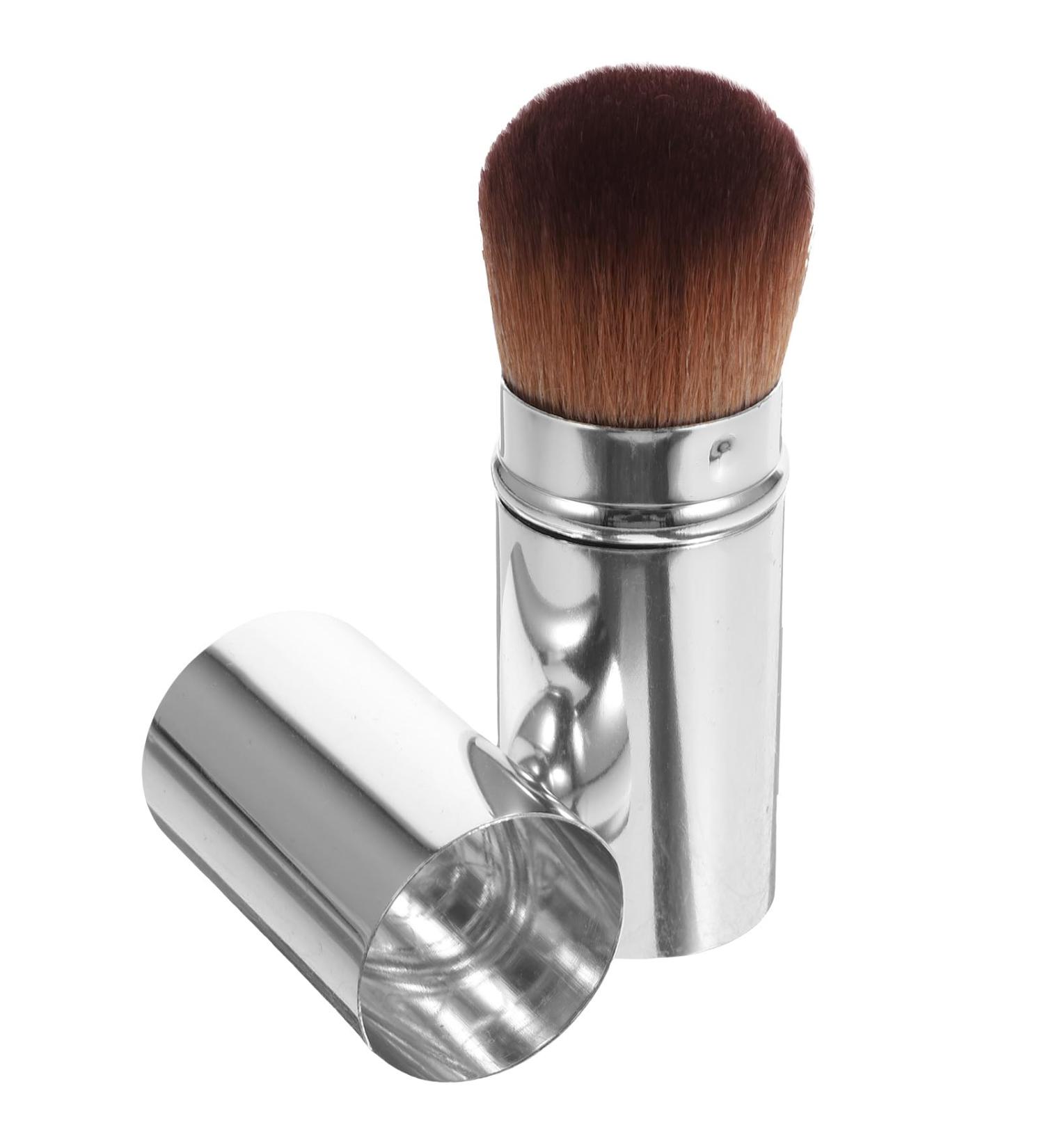 Retractable Blush Brush - Portable Metal Travel Makeup Brush with Cover Ideal for Foundation & Loose Powder Application - Buy Online on GoSupps.com