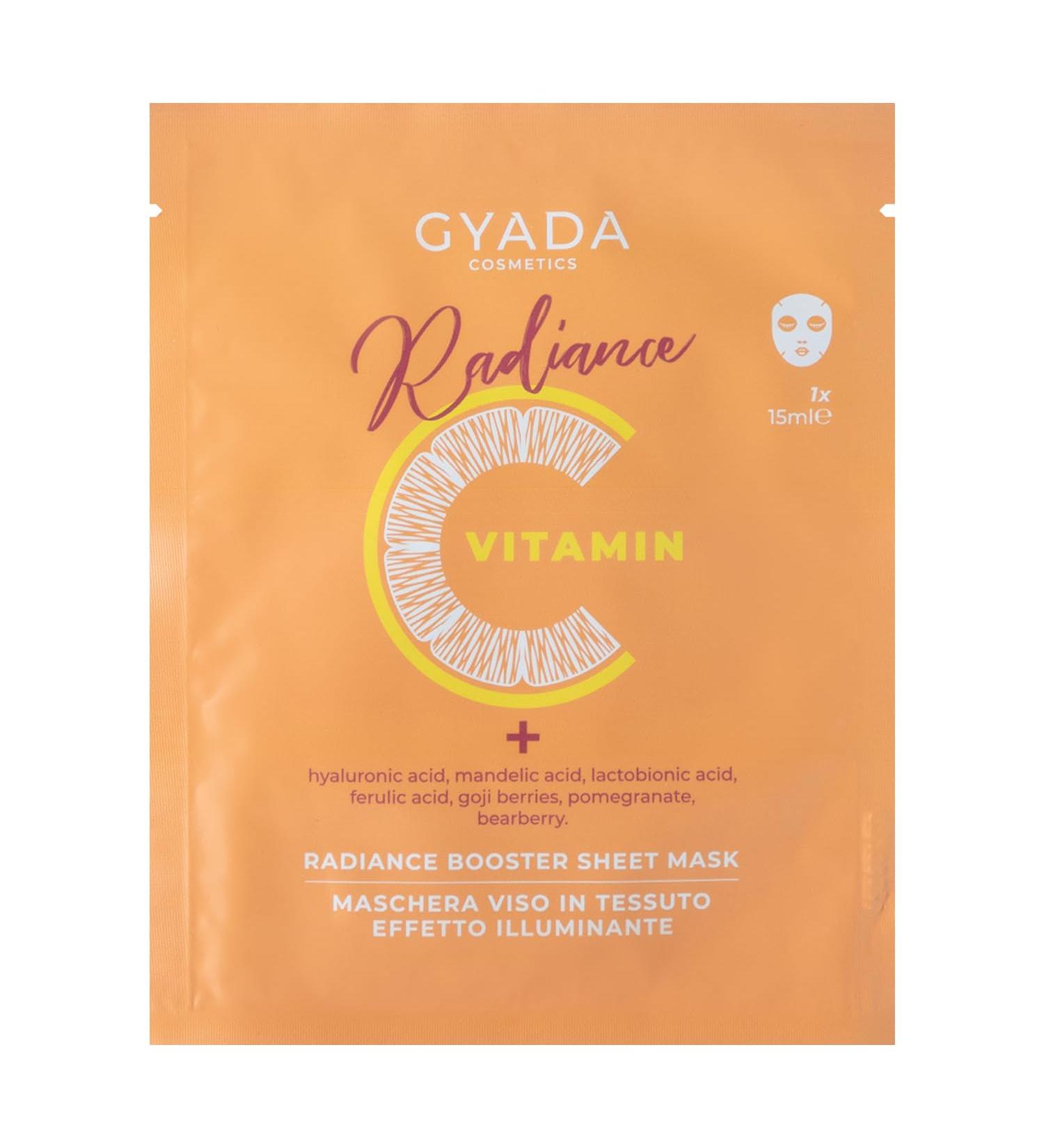  GYADA COSMETICS GYADA COSMETICS Radiance Booster Sheet Mask illuminating sheet face mask provides antioxidant action against signs of aging and expression based on vitamin C 15 ml - Buy Online on GoSupps.com