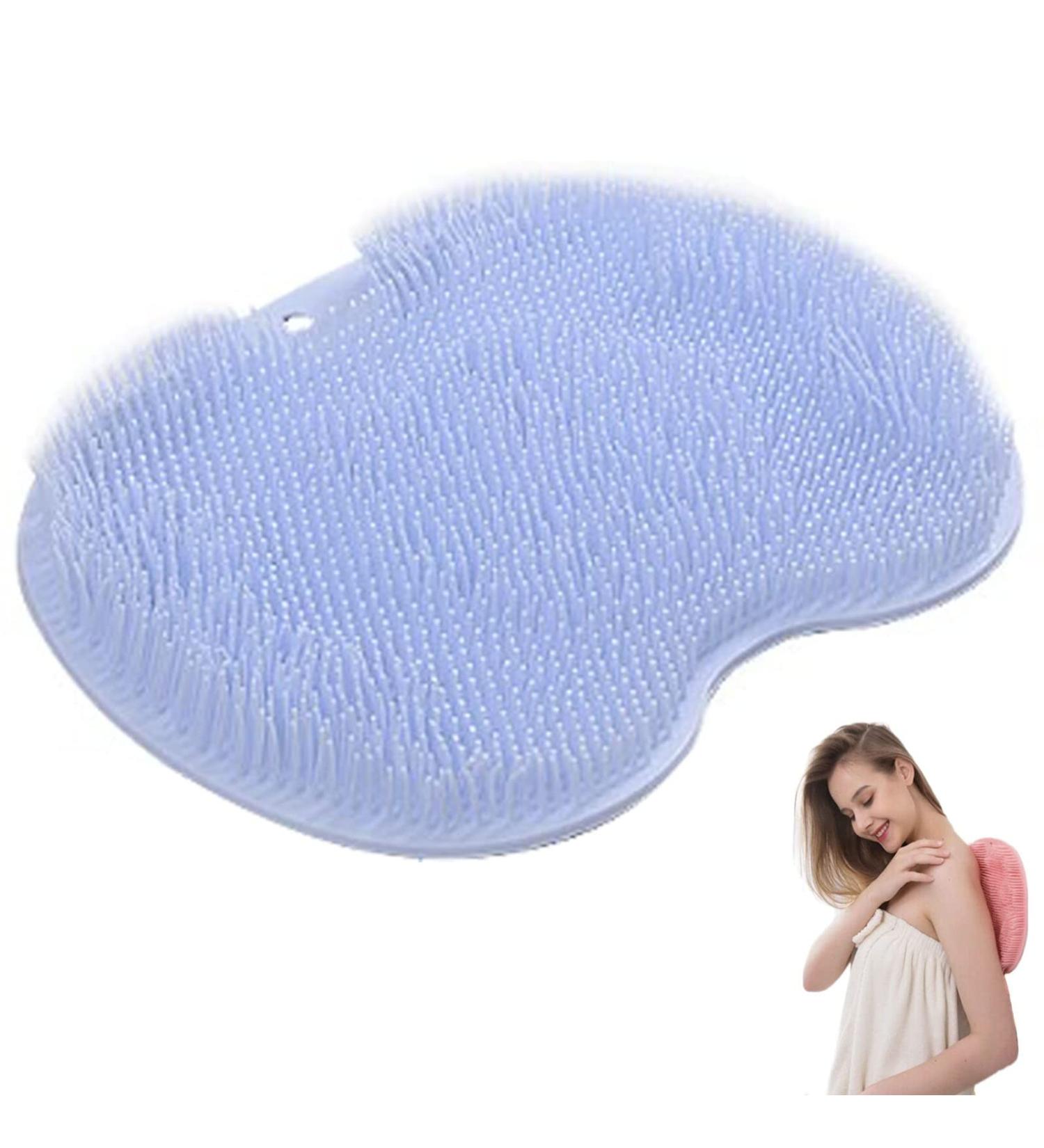 Slip-Proof Silicone Massage Pad & Foot Brush | Non-Slip Shower Massager Scrubber with Suction Cups (Blue) | International Shipping Available - Buy Online on GoSupps.com