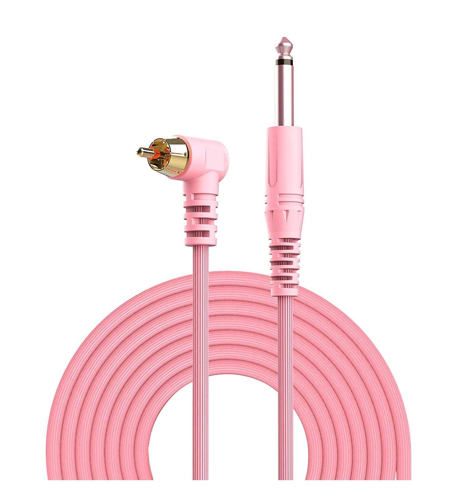 Wormhole Heavy Duty RCA Tattoo Cord - Soft TPE Wire for Rotary Tattoo Machine in Pink - Buy Online on GoSupps.com