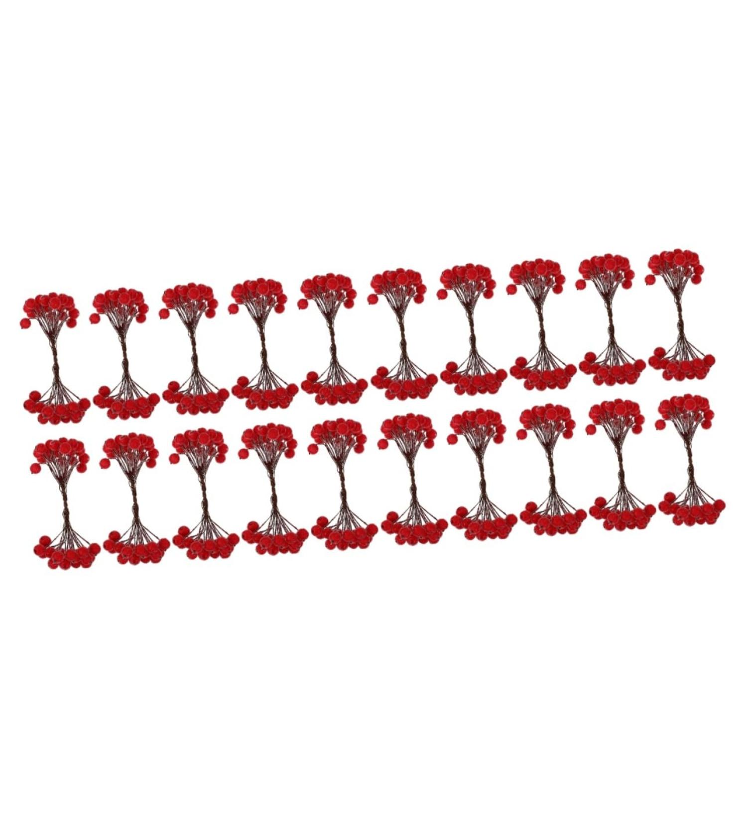 ABOOFAN 400 Pcs Artificial Berries Christmas Berries Christmas Ornament Simulation Red Berry Artificial Flower Decor Red Berry Adornments Simulated Red Berry Double Head Plant Foam - Buy Online on GoSupps.com