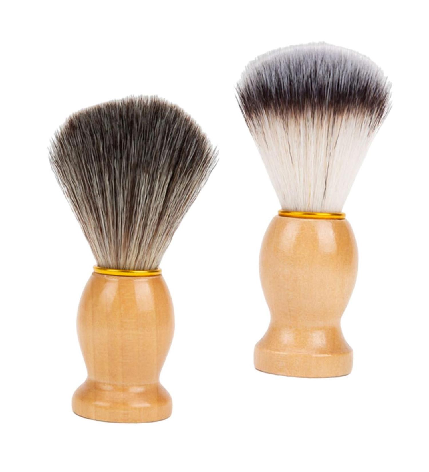 Frcolor Professional Wooden Razor Brush - 2-St Hair Cutting & Shaving Brush for Men | Hair Removal & Cleaning Tool Gift - Buy Online on GoSupps.com