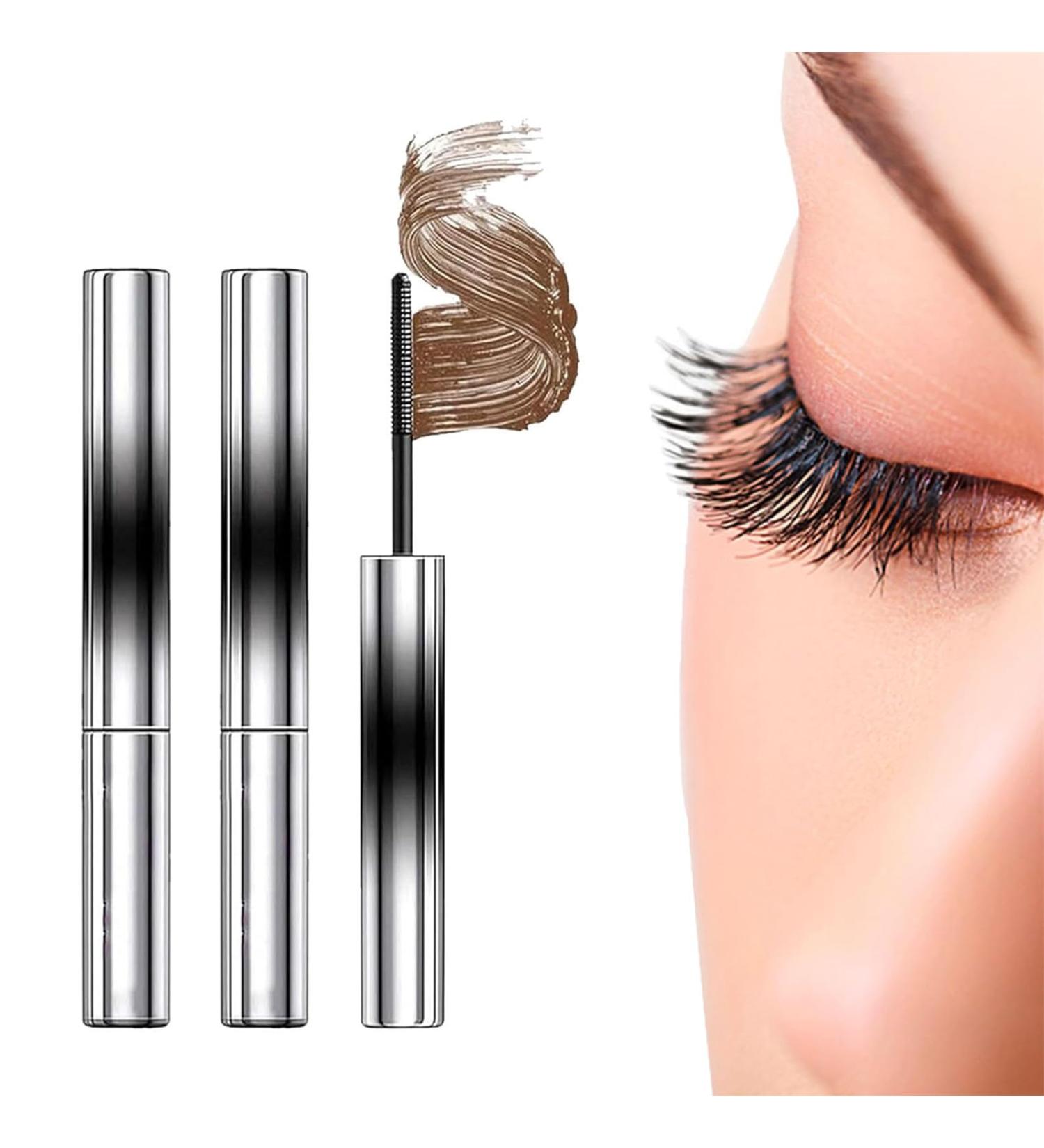 Vivavogue Lash 2pcs Vivavogue Iron Wand Mascara 3D Curling Eyelash Iron Mascara Curl Brushless Metal Wand Mascara for Women Waterproof Long Lasting No Flaking (Brown) - Buy Online on GoSupps.com