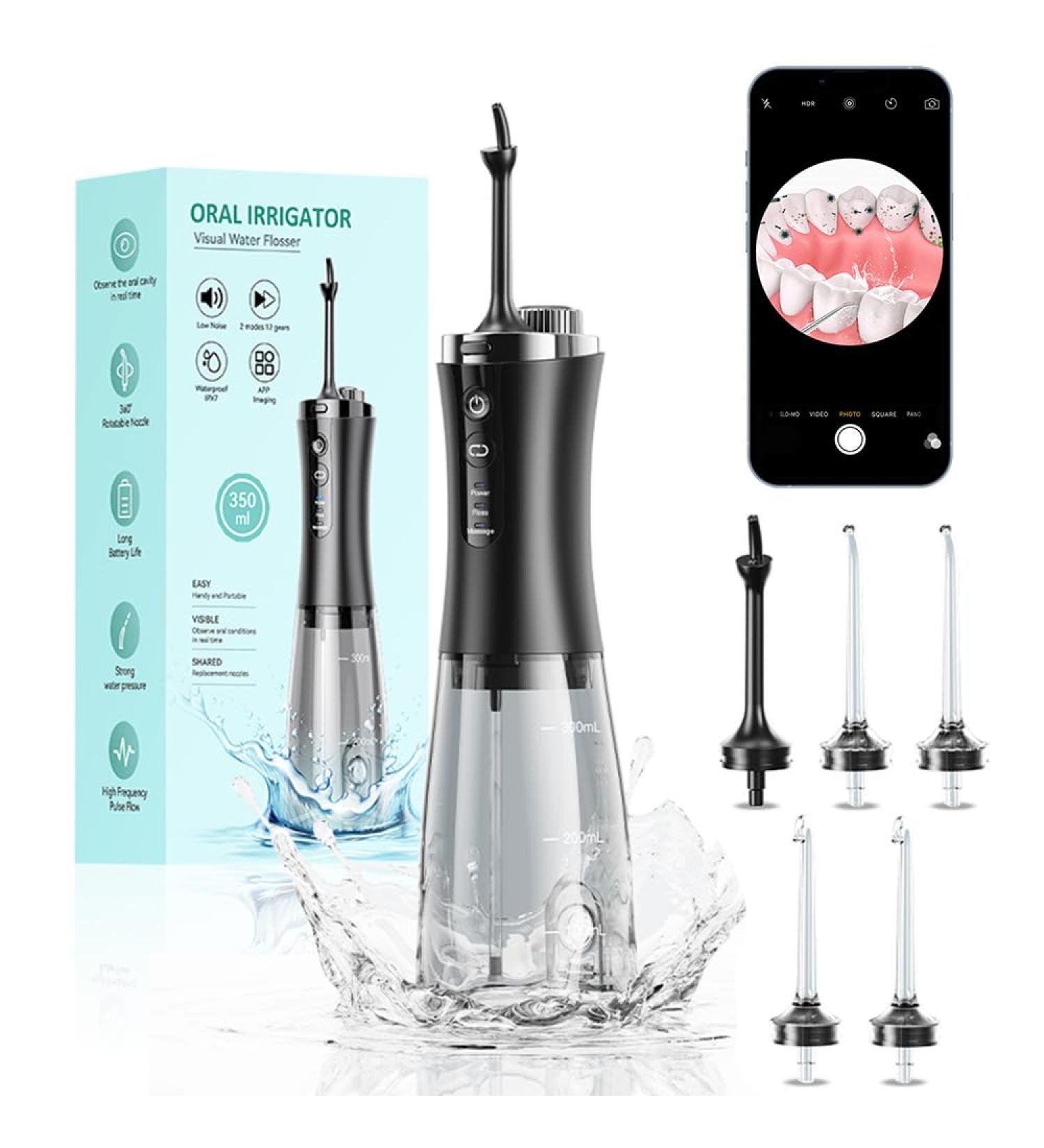 Prabensei Water Flosser - Upgrade 350ML Cordless & Rechargeable IPX7 Waterproof Portable Oral Care for Home & Travel - Buy Online on GoSupps.com
