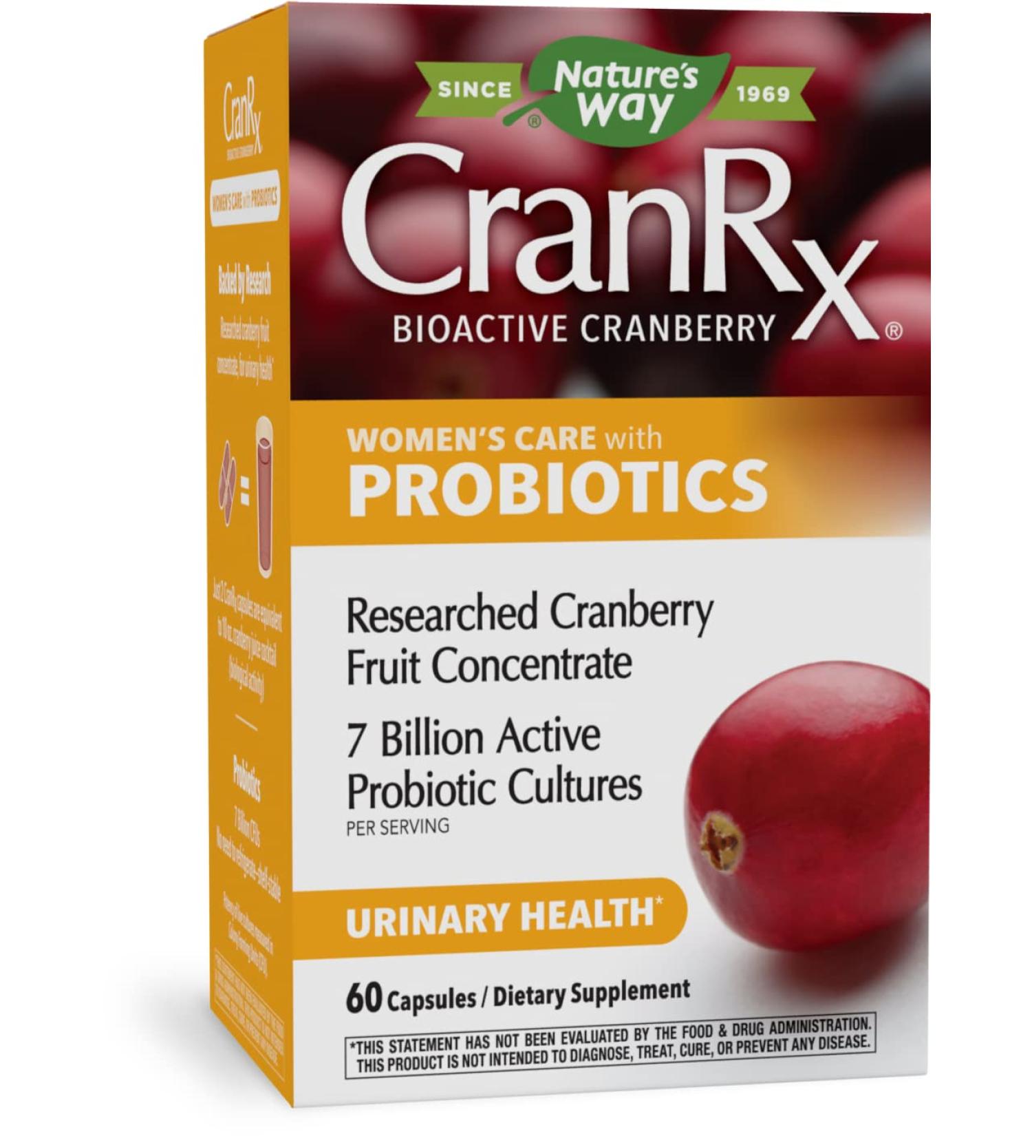 Nature's Way CranRx Bioactive Cranberry with Probiotics - 60 Capsules | Supports Urinary Health - Buy Online on GoSupps.com