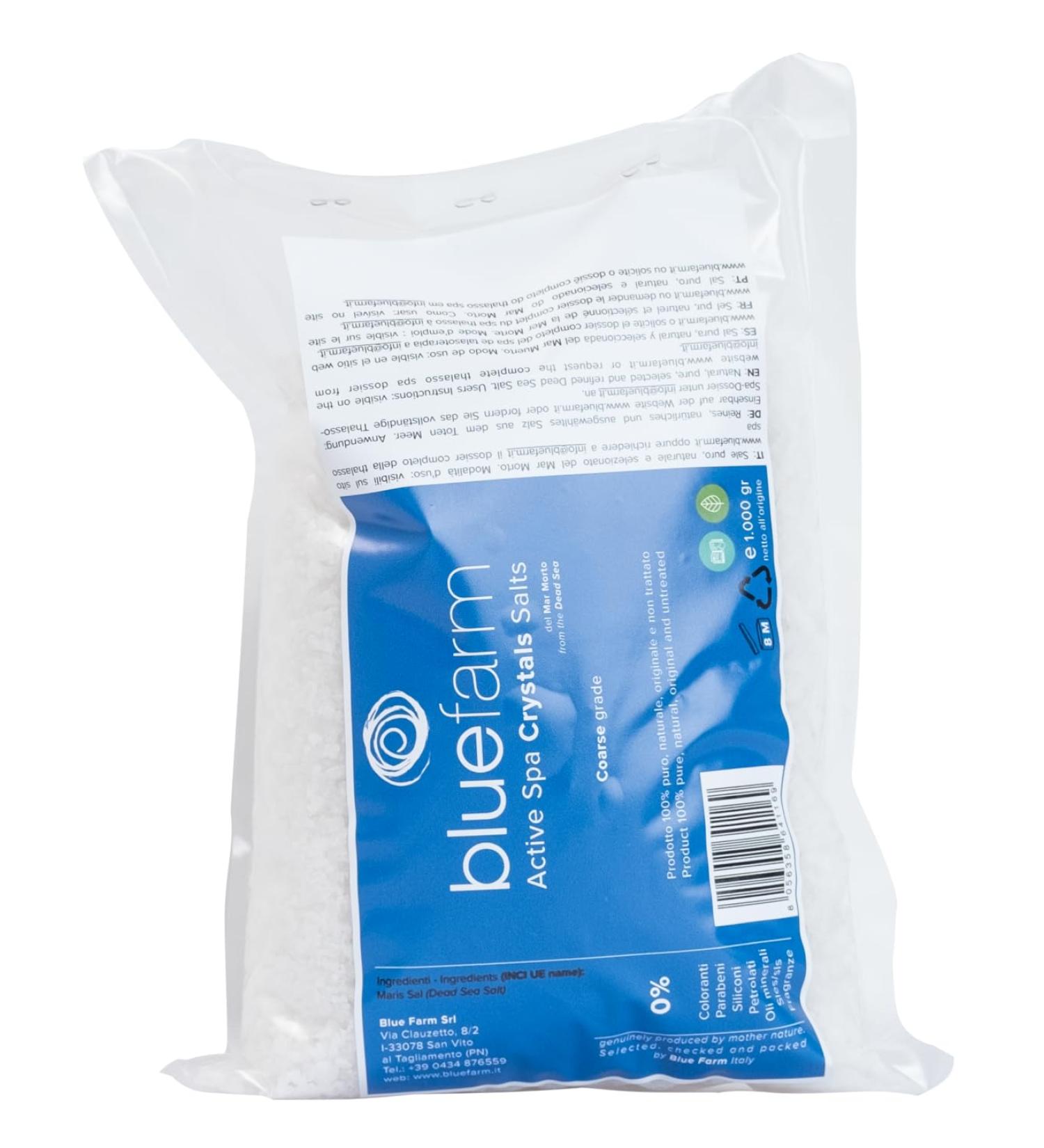 BLUE FARM | Active Spa Crystals Salts 1.000 gr: Large crystals of salts from the Dead Sea in a bag - Buy Online on GoSupps.com