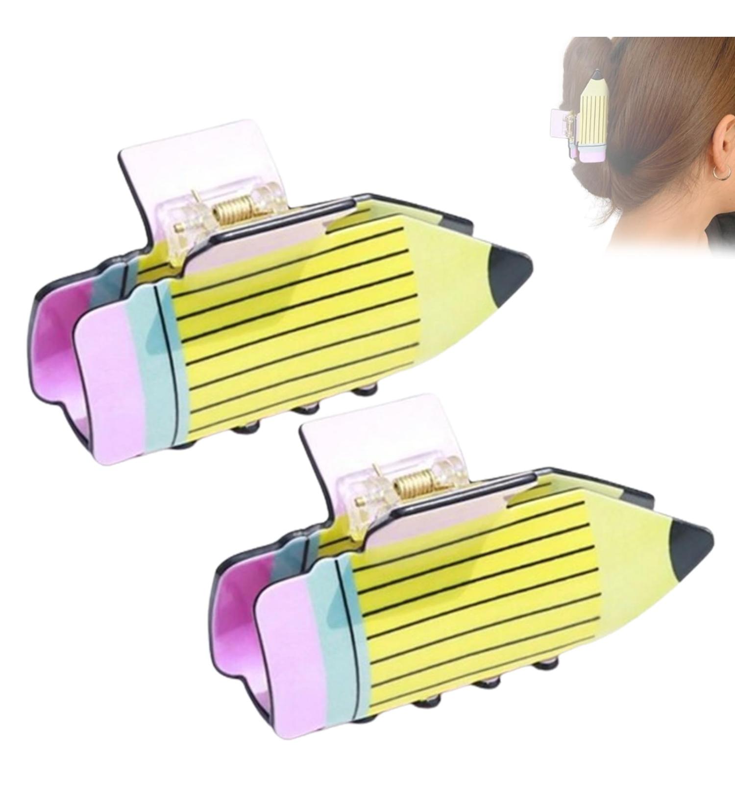 Pencil Hair Claw Clips Pencil Claw Clip Pencil Hair Claw Hair Clips Teacher Hair Accessories for Women (2PCS ONE SIZE) 2pcs ONE SIZE - Buy Online on GoSupps.com