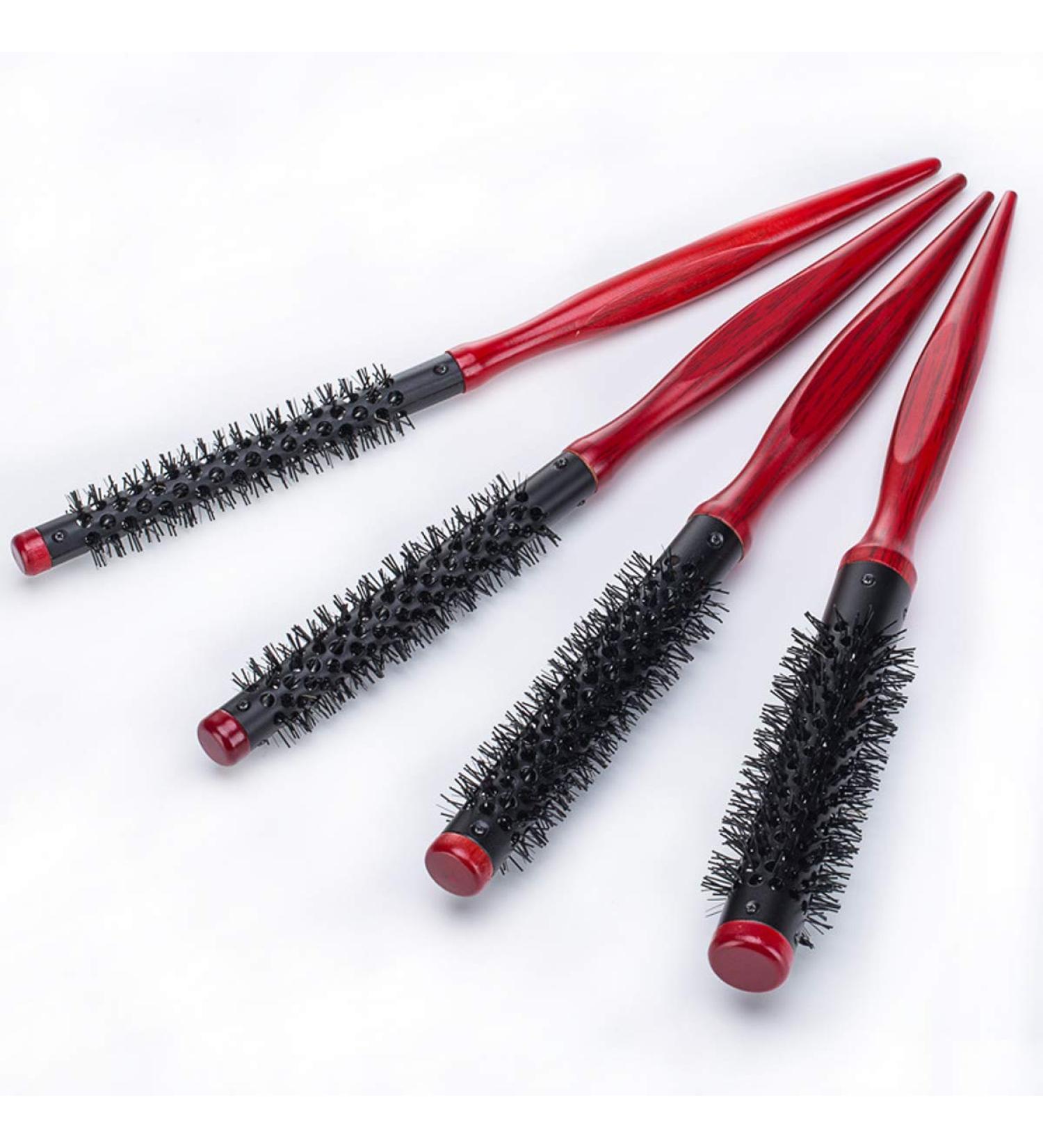 Yikko Mini Round Barrel Hair Brush Set - 4 Pieces | Aluminum Nylon Hair Roller Brush for Blowout, Curling, and Straightening | Best Roller Hairbrush for Blow Drying | Conical Handle - Buy Online on GoSupps.com