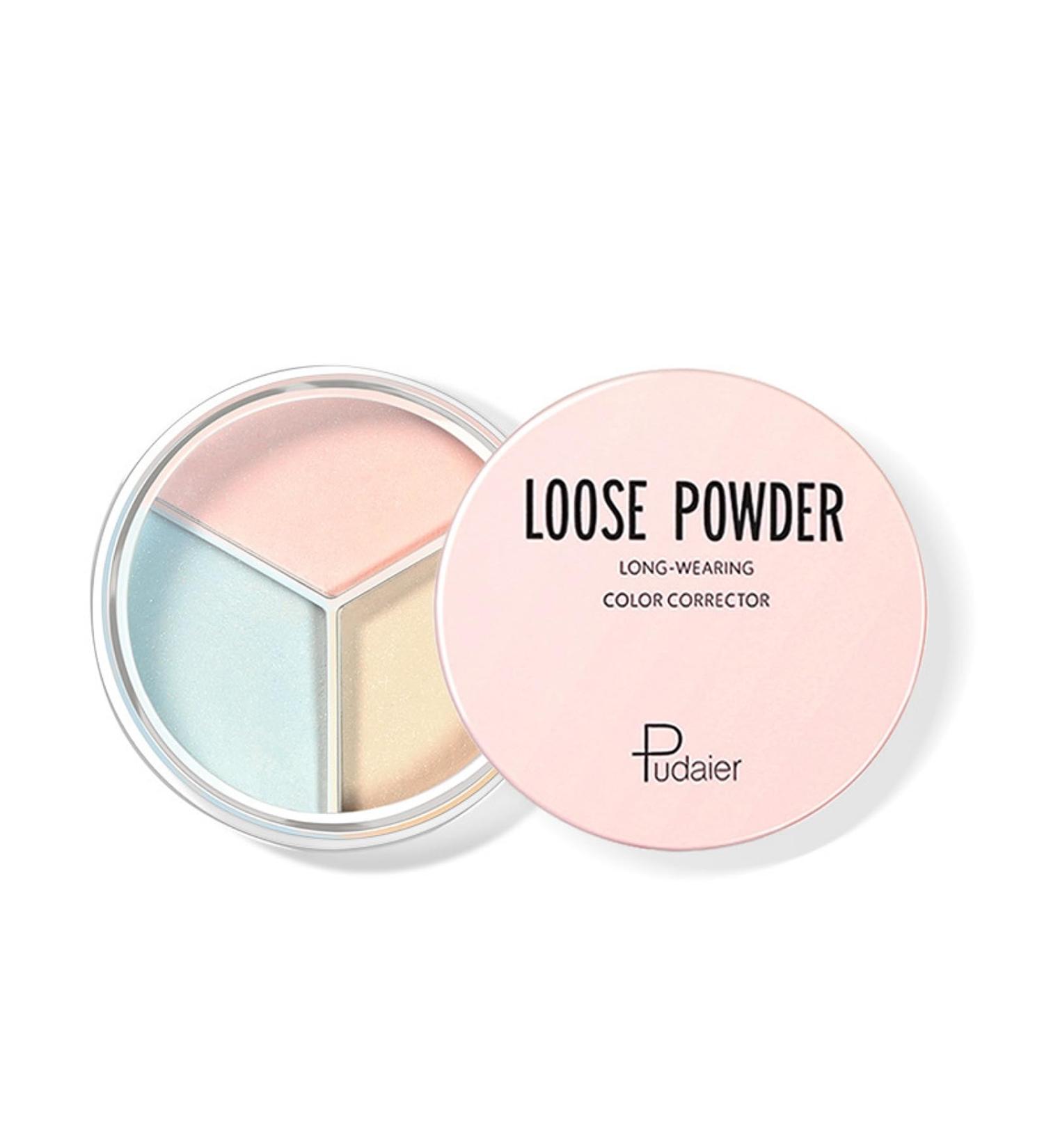 Color Correcting Loose Powder Face Makeup Powder Matte Finish 3 Colors Oil Control Brightens Skin Smooth Uniform Powder Mask Fine Lines and Skin - Buy Online on GoSupps.com