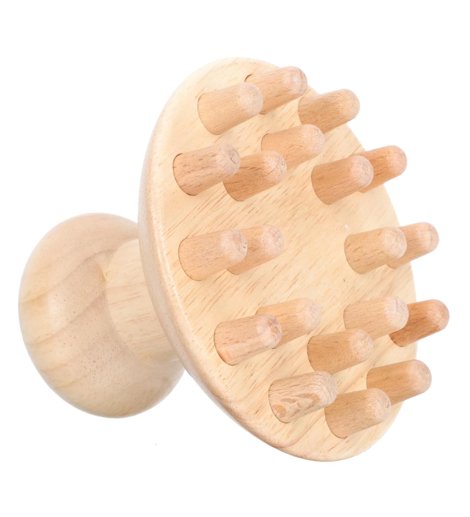 Healvian Wooden Massage Comb - Gua Sha Head Massager for Dandruff & Lymphatic Therapy - Natural Beech Child-Friendly Scraper - Buy Online on GoSupps.com