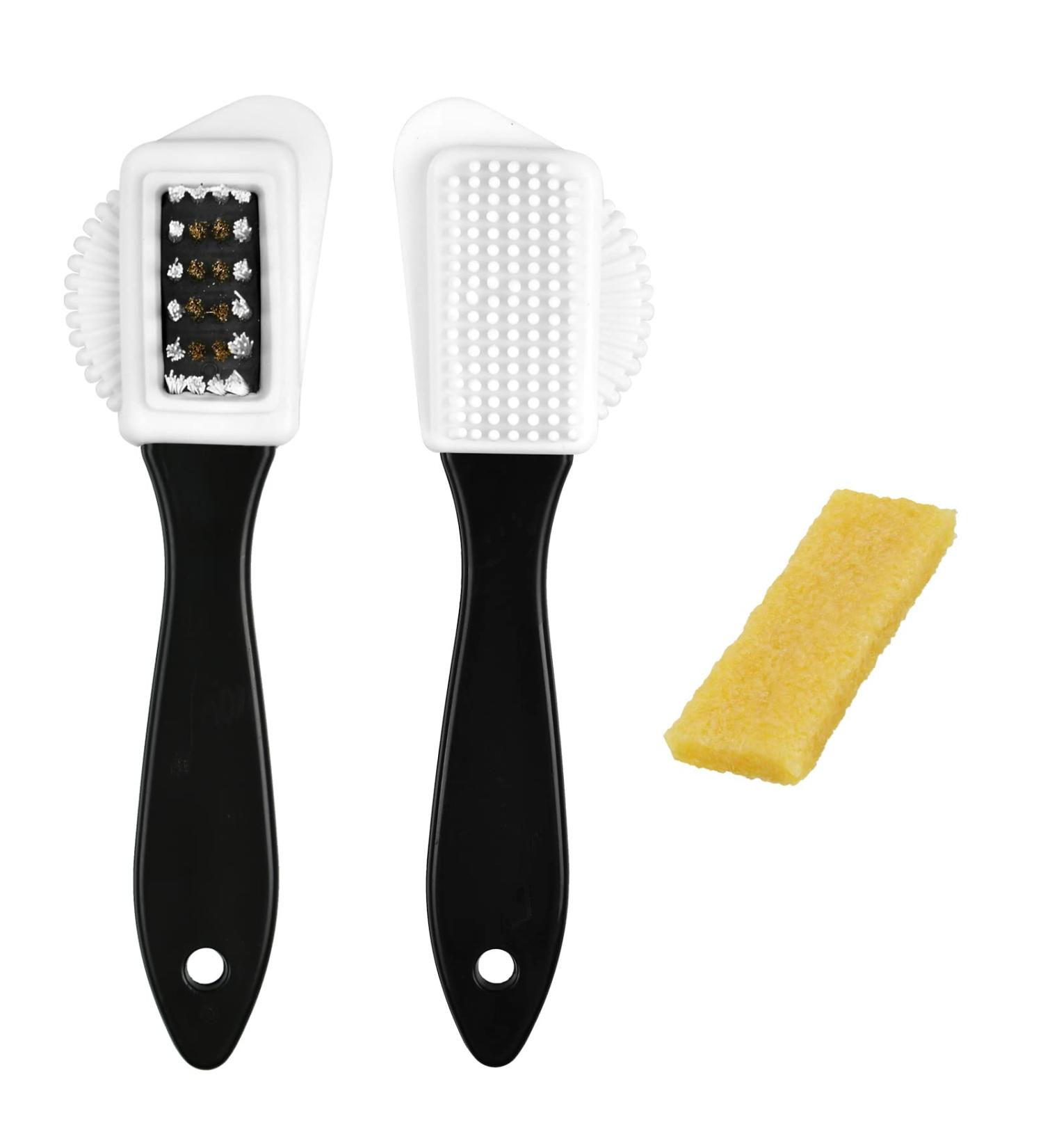 Flintronic 2 Pcs Suede & Nubuck 4-Sided Shoe Cleaner Kit with Brass Brush & Eraser - Luxury Leather Care for Boots, Jackets - Decontamination & Cleaning Solution - Buy Online on GoSupps.com