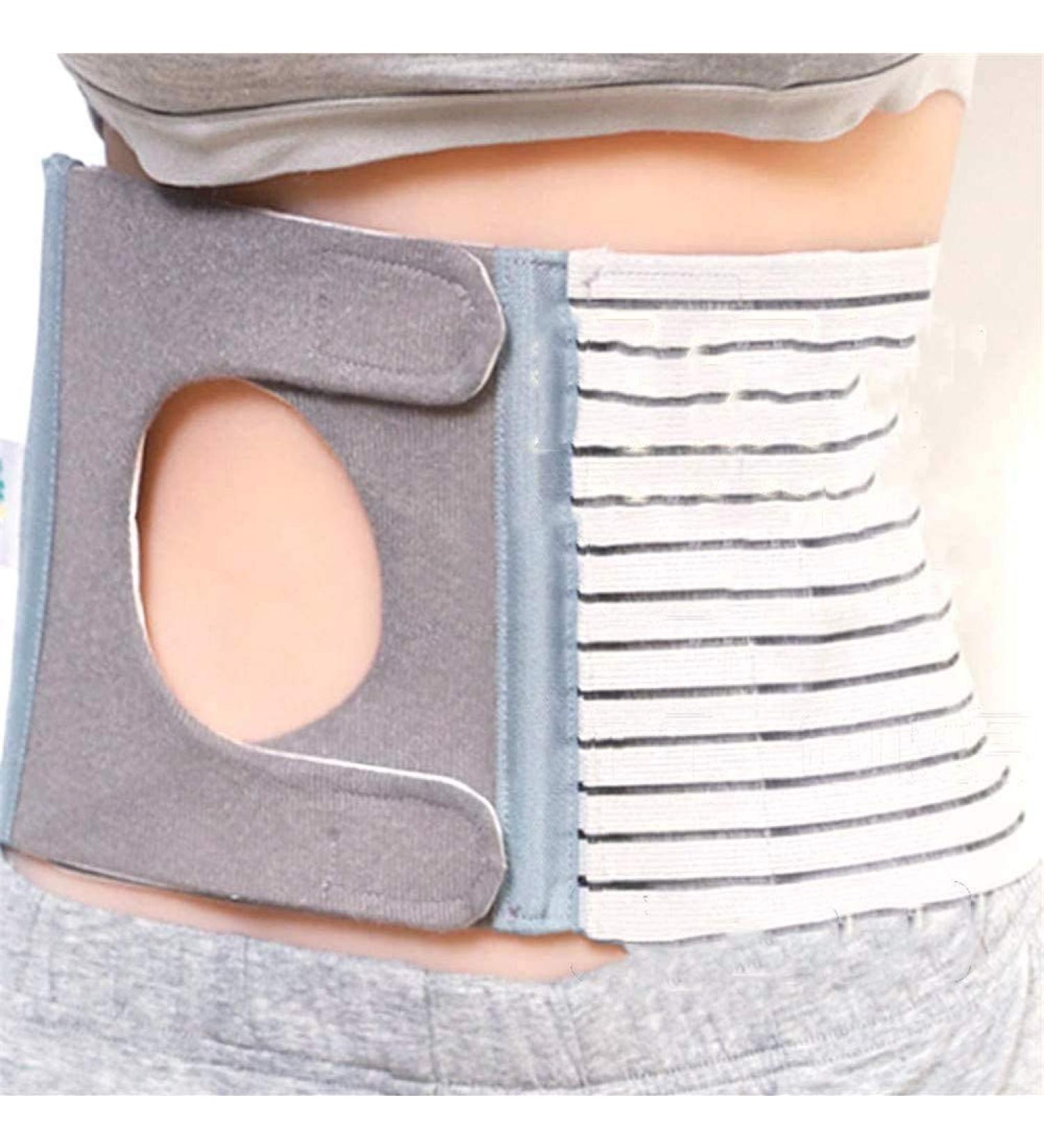 Xjzhang Unisex Hernia Support Belt - Post-Operation Elastic Breathable Belly Binder for Stoma & Colostomy - Adjustable U-Shaped Gray Waist Belt - Buy Online on GoSupps.com