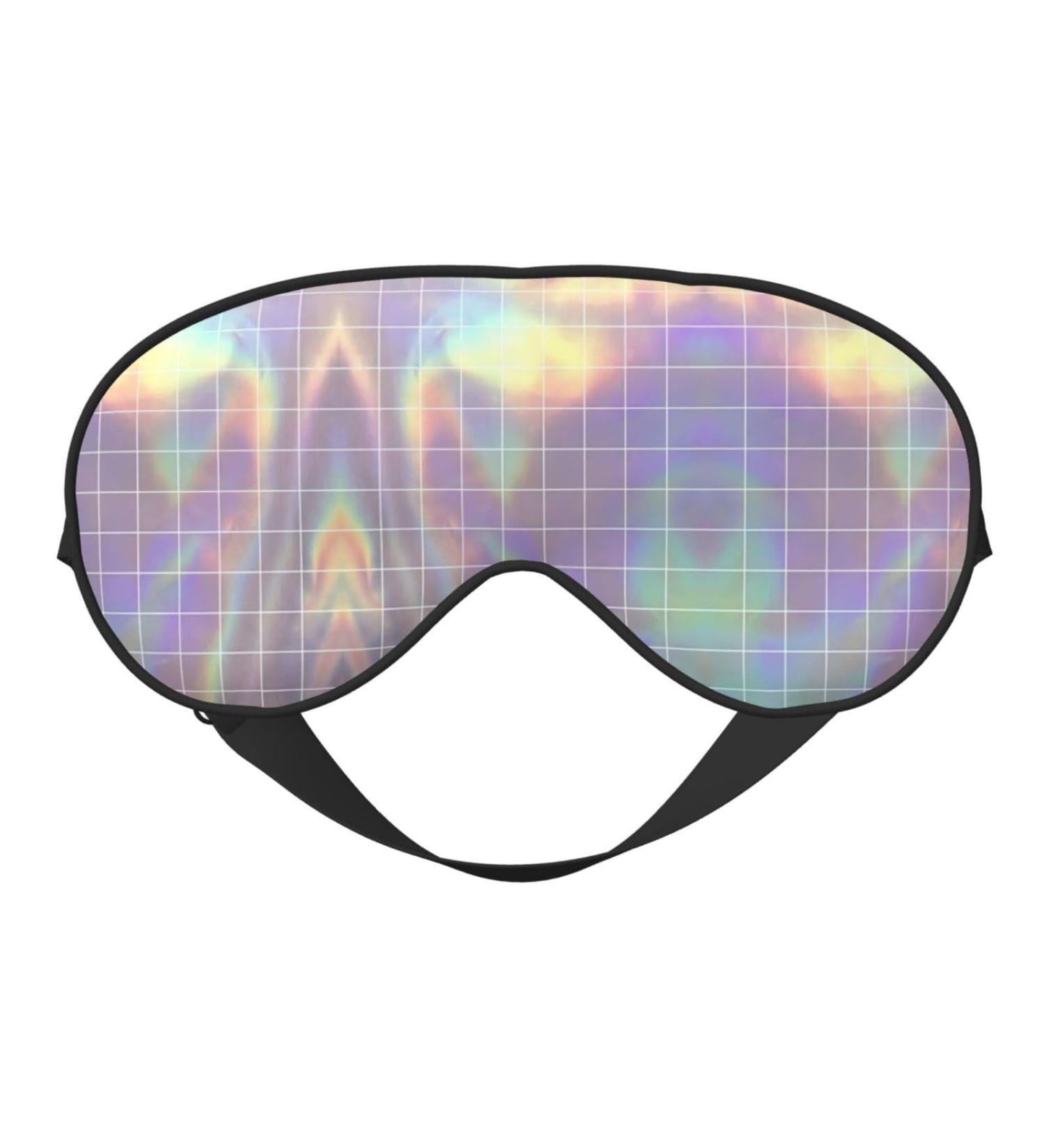 Reflective Square Print Light Blocking Eye Mask | Soft Adjustable Sleep Mask for Travel & Yoga - Buy Online on GoSupps.com
