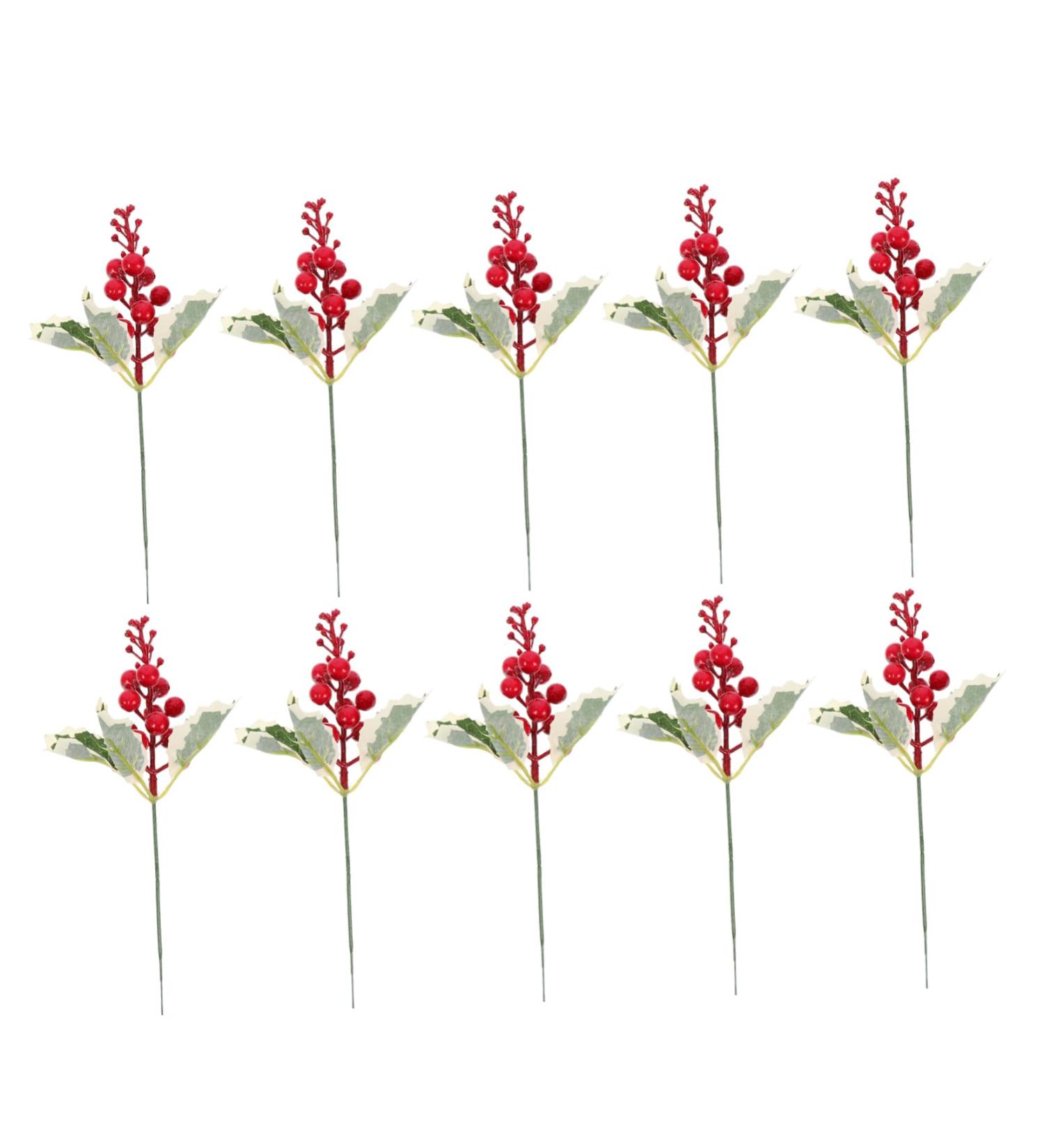 DECHOUS 10pcs Simulated Christmas Berries Red Berry Branches Christmas Holly Berries Red Berries Garland Christmas Wreath Decorations Christmas Berry Picks Branch Household Plastic Cutting - Buy Online on GoSupps.com