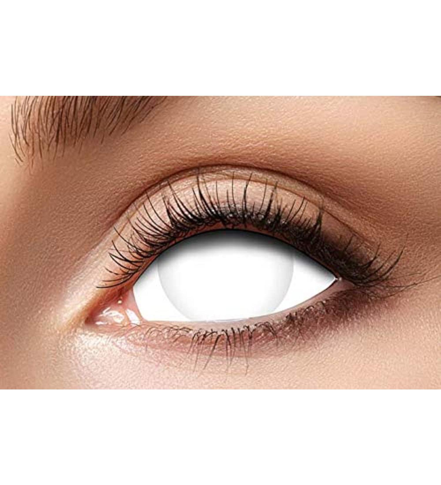 Eyecatcher 84092841.e09 - Colored Sclera Contact Lenses 1 Pair for 6 Months White Carnival Mardi Gras Halloween