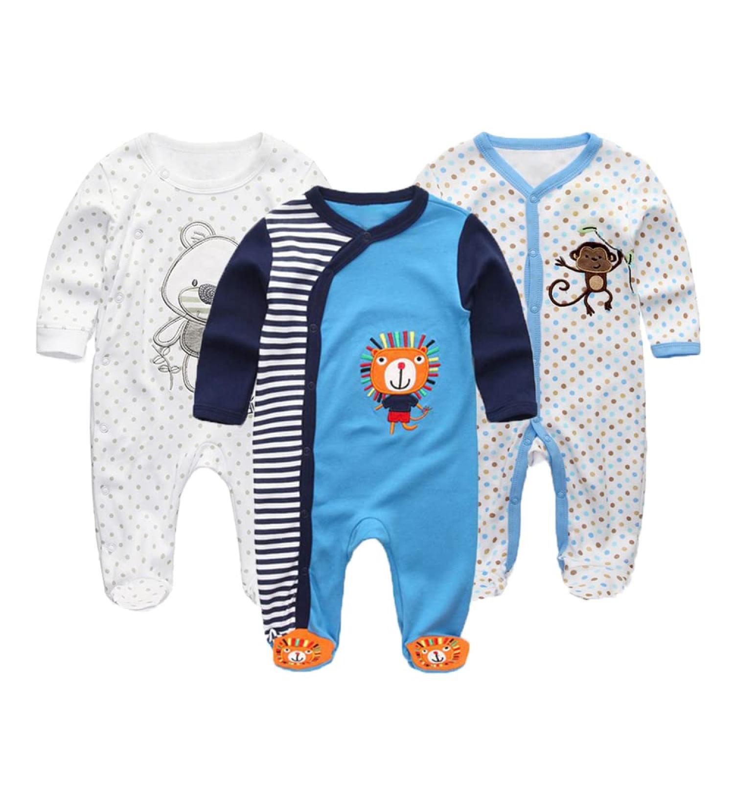 MAMIMAKA Cotton Footed Baby Pajamas 6-9 Months Long Sleeve - Unisex 0-18 Months - Color5 - Buy Online on GoSupps.com