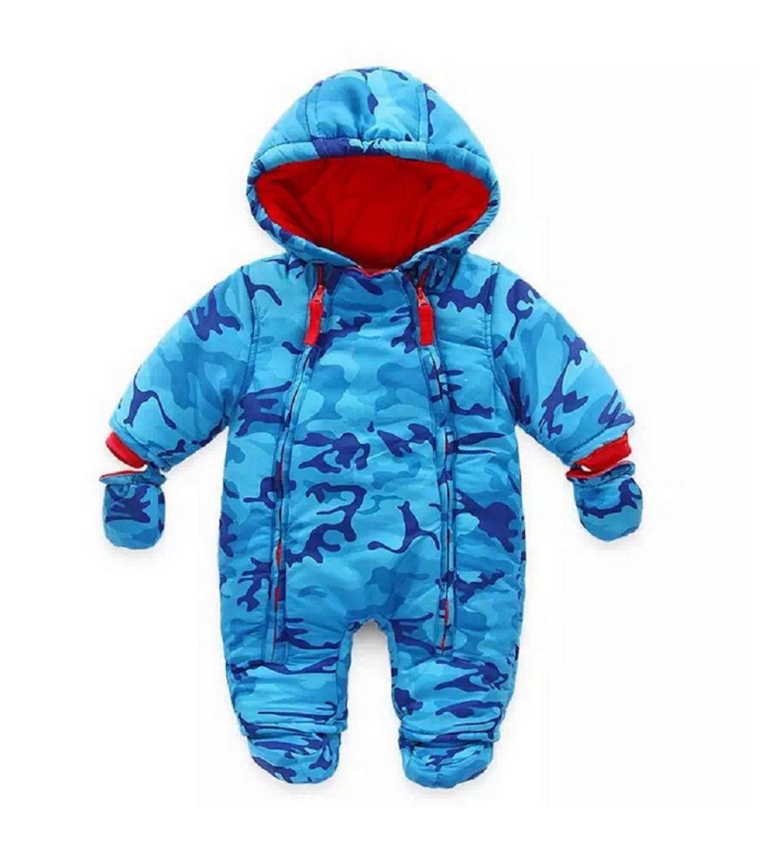 Vine Baby Snowsuit Toddler Hooded Down Jumpsuit | Infant Winter Coat Outfit for Girls Boys 3-6 Months - Buy Online on GoSupps.com