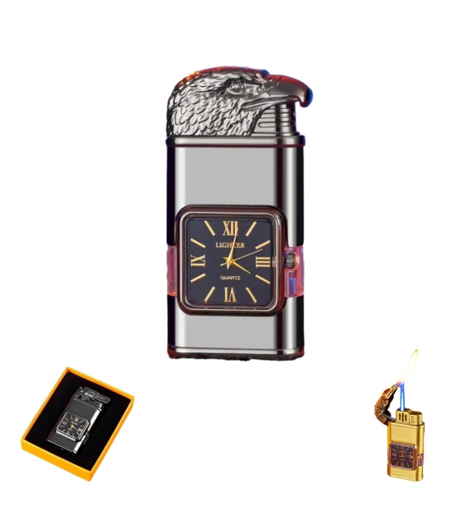 Windproof Lighter Vintage Watch Bezel Flame Torch Vintage Lighter Refillable Butane Gas Lighters(Black A) A Black - Buy Online on GoSupps.com