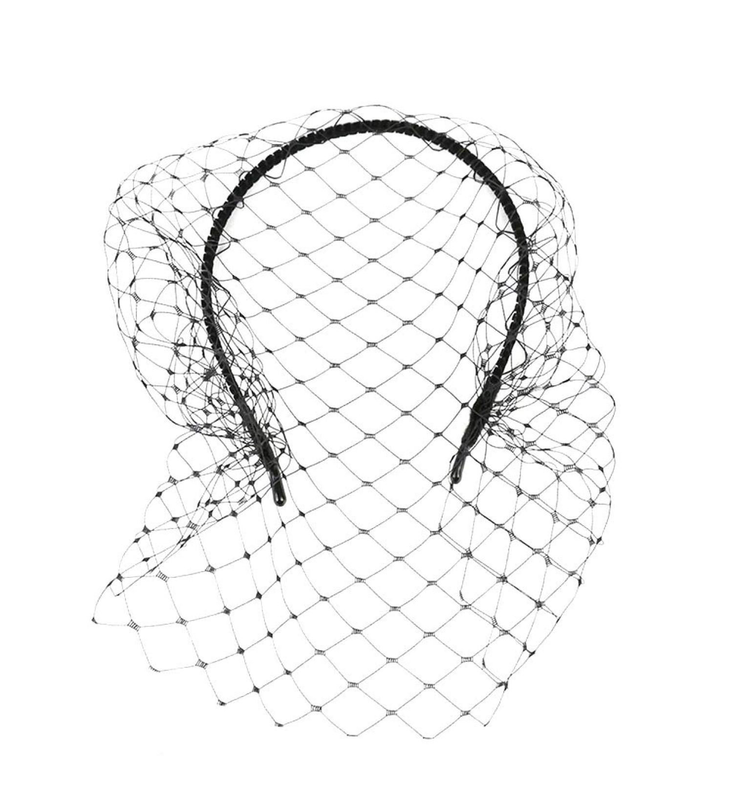 Lurrose Headband with Black Veil Hair Hoop Headband Simple Elegant Mesh Headdress for Woman Girl (Black) - Buy Online on GoSupps.com