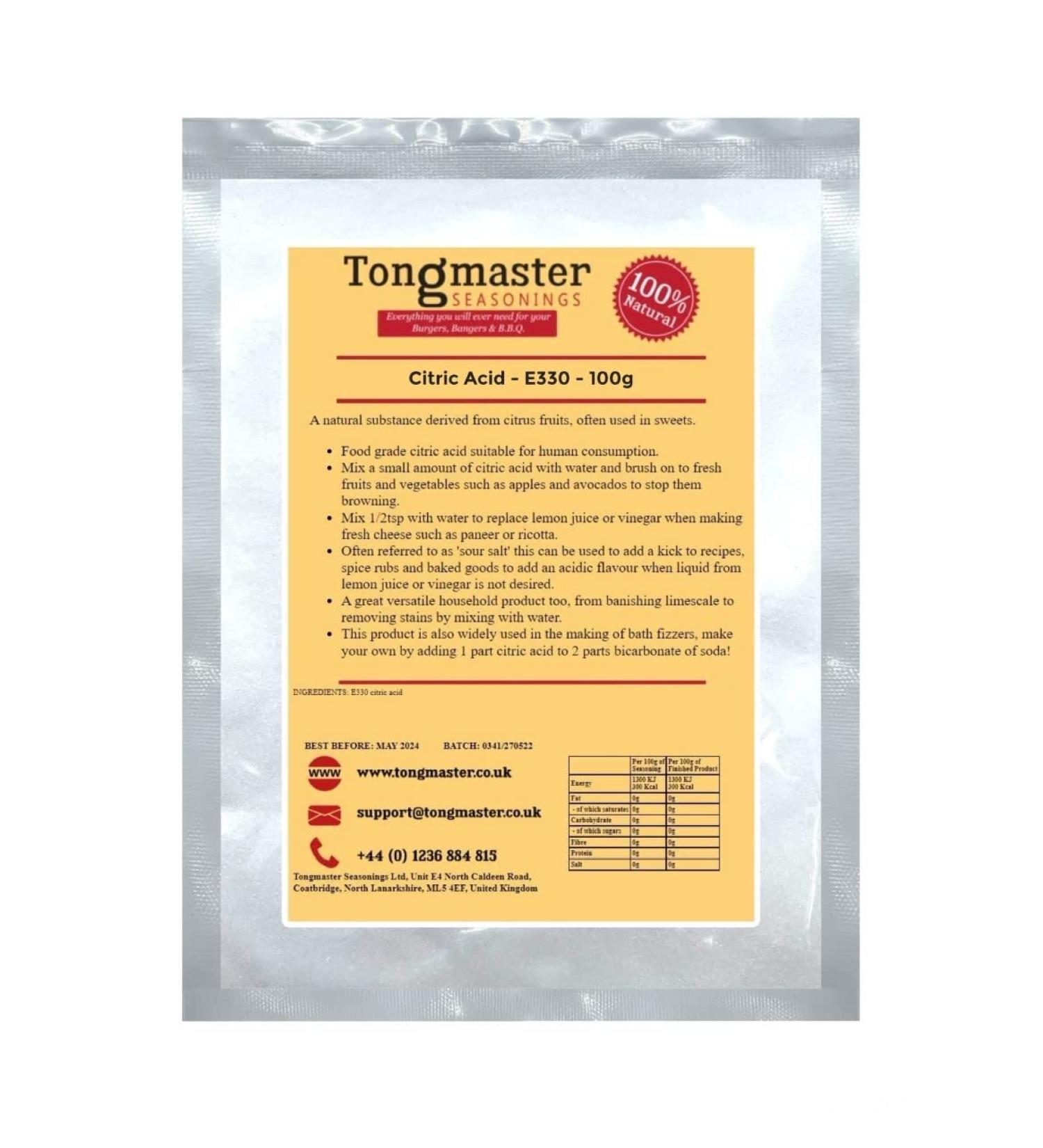 Food Grade Citric Acid Powdered E330 100g