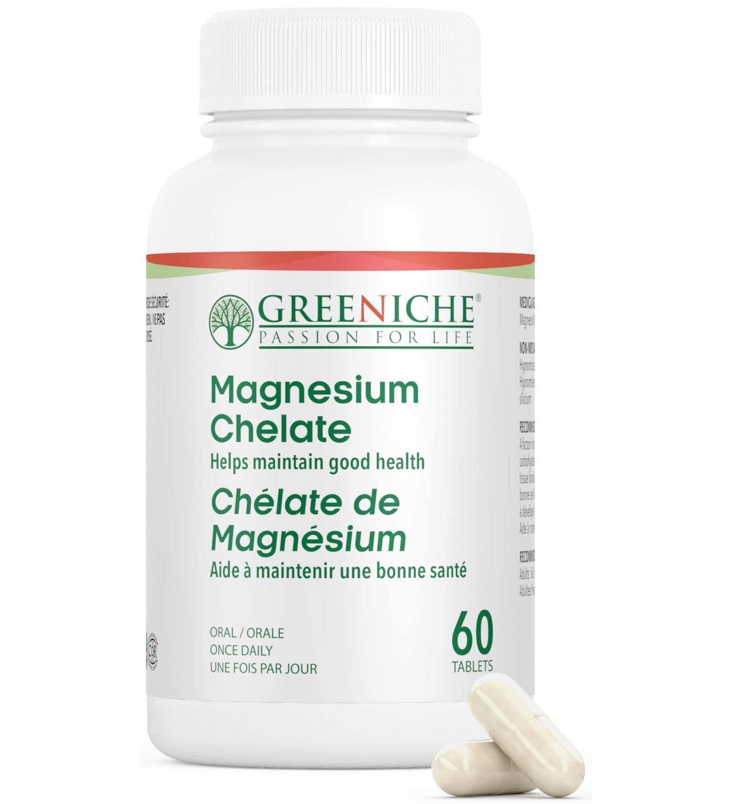 Greeniche Magnesium Chelate 60 Capsules High Potency Magnesium Supplement Helps to Build Muscle & Make Your Bones & Teeth Strong Helps to Maintain Optimal Body Function High Absorption Maintains Cardiovascular Health & Nervous System Halal & Kosher Certif - Buy Online on GoSupps.com