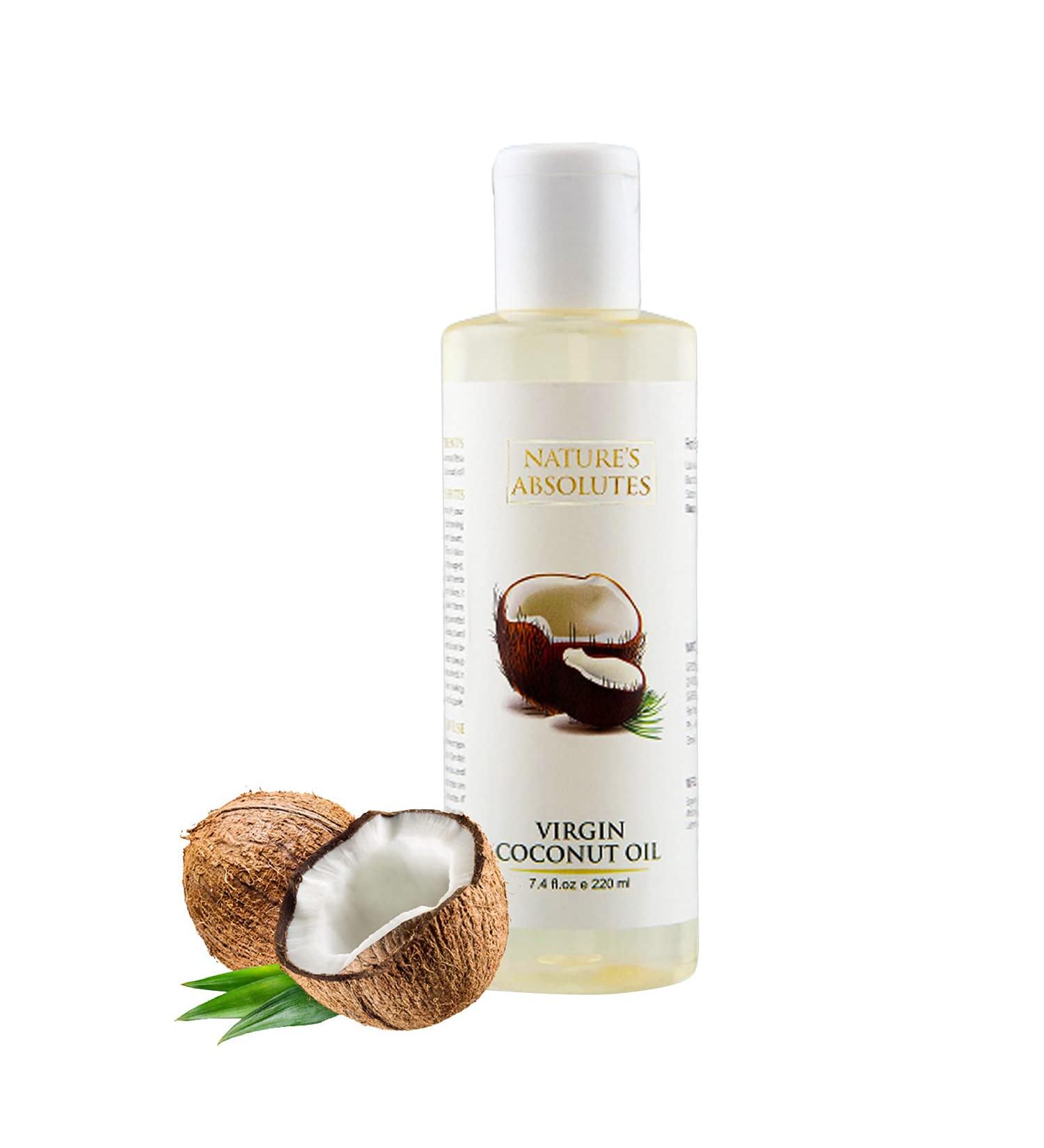 Buy 100% Pure Organic Virgin Coconut Oil - 7.4Oz Cold Pressed for Hair & Skin | Nature's Absolutes - Buy Online on GoSupps.com