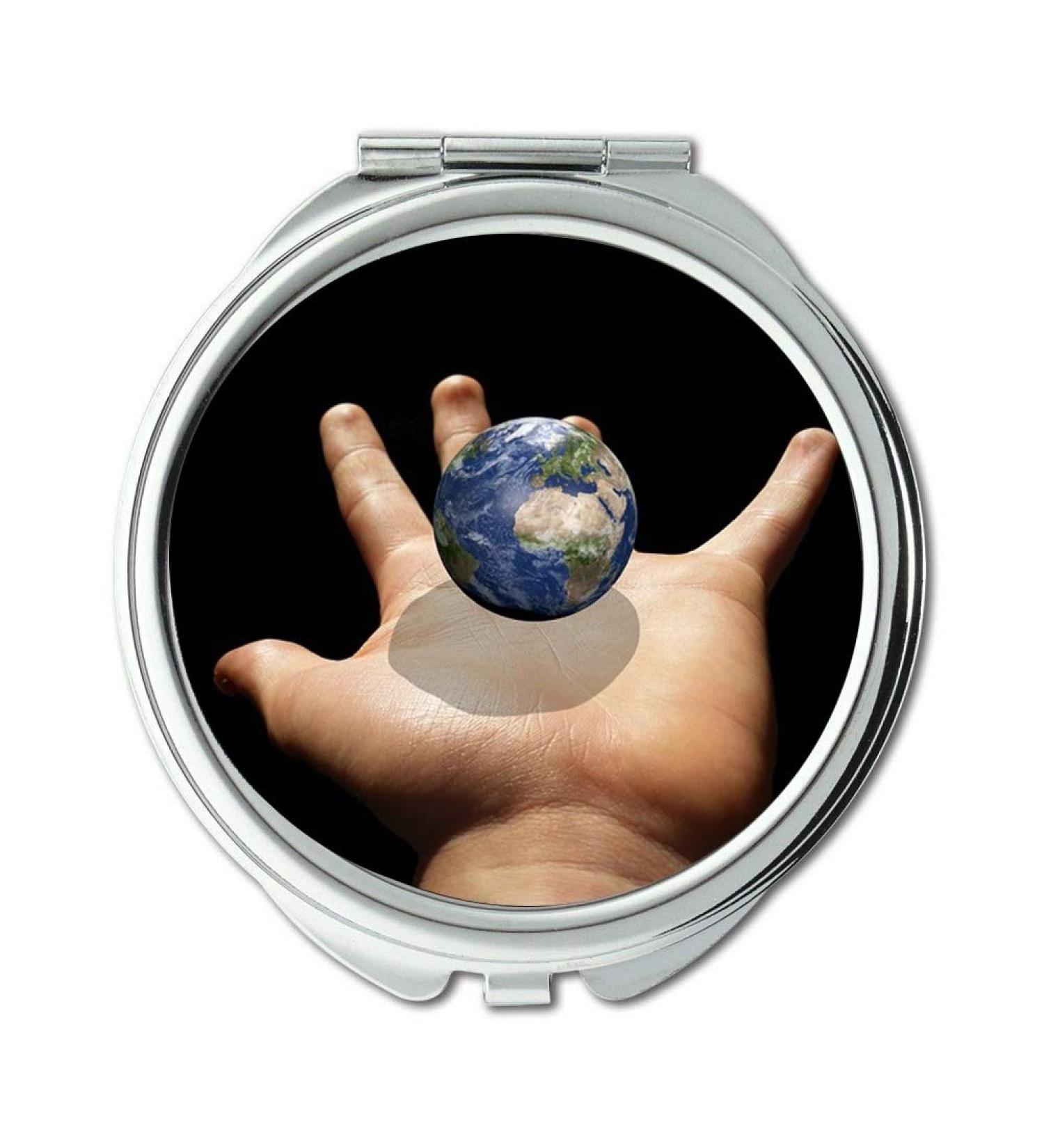 Mirror flat earth makeup mirror Globe Earth Planet Hand Keep makeup mirrors pocket mirror portable mirror - Buy Online on GoSupps.com