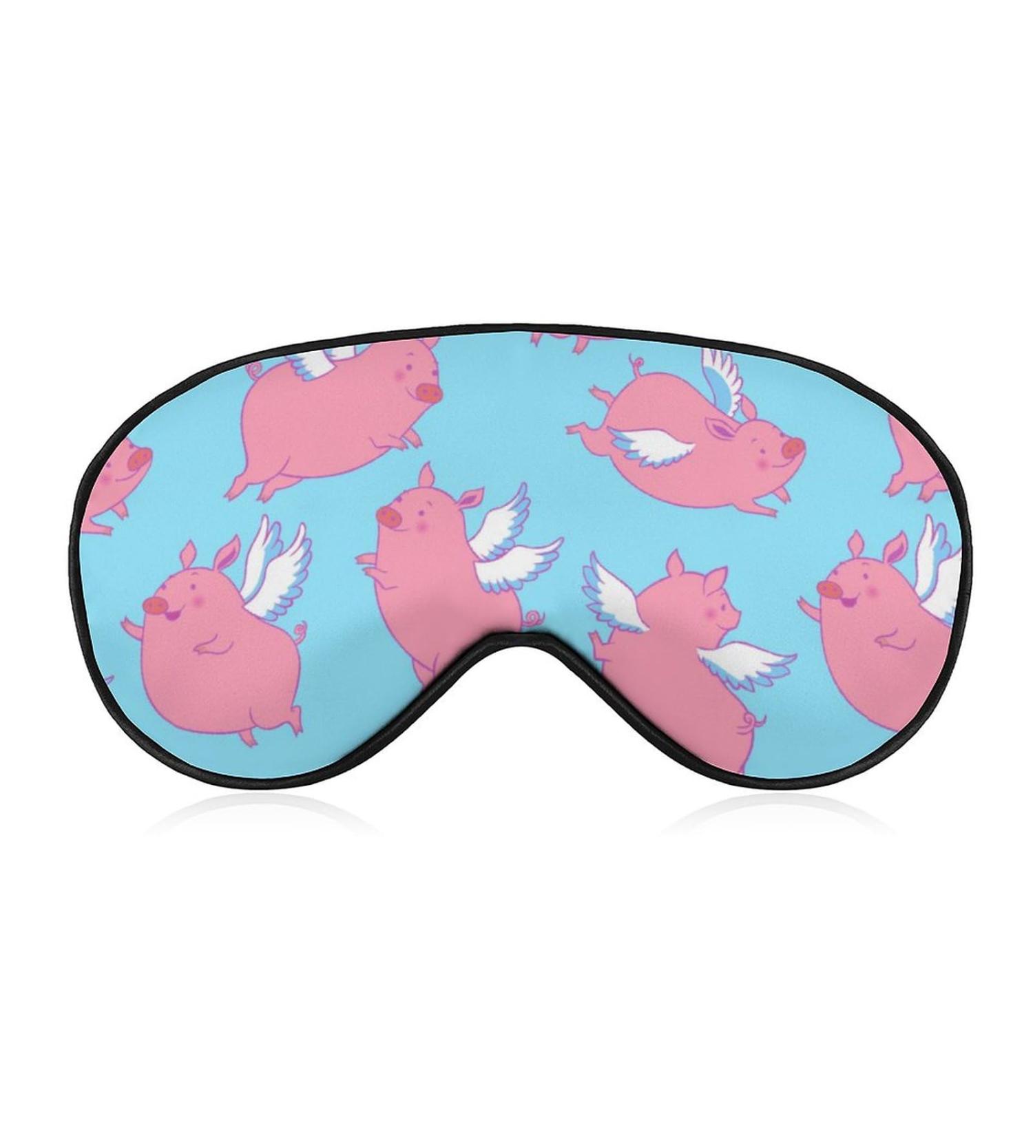 Blue Sky Flying Piggy Sleep Mask Adjustable Strap, Light Blocking Blindfold for Night Travel and Nap | Men and Women - Buy Online on GoSupps.com