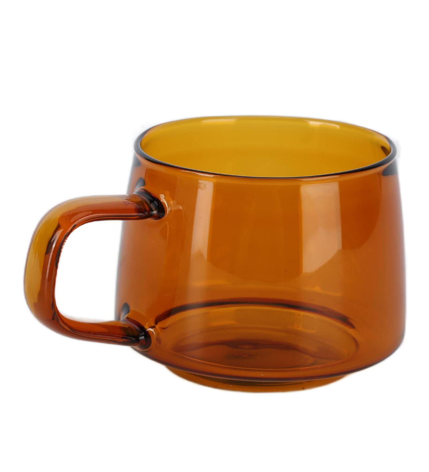 Tasse Caf Transparente Tasses Caf en Verre Transparent de 250 ML Tasse Th et Lait avec Poign e Verres Boire en Borosilicate pour Caf la Maison(Ambre) - Buy Online on GoSupps.com