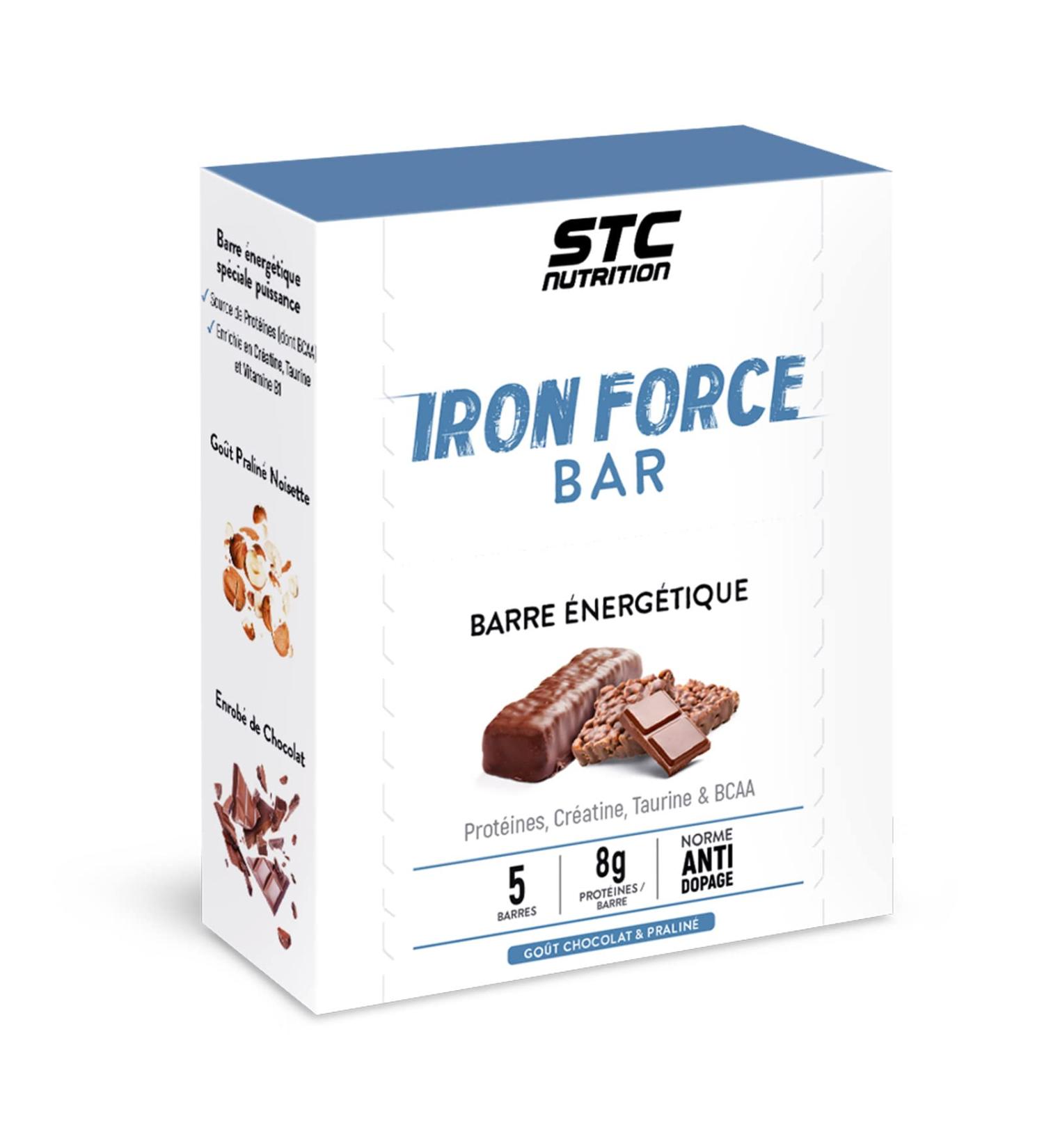 STC NUTRITION - Iron Force Bar - Protein energy bar - Creatine + Taurine + BCAA - Patented active ingredient - Box of 5 bars - Buy Online on GoSupps.com
