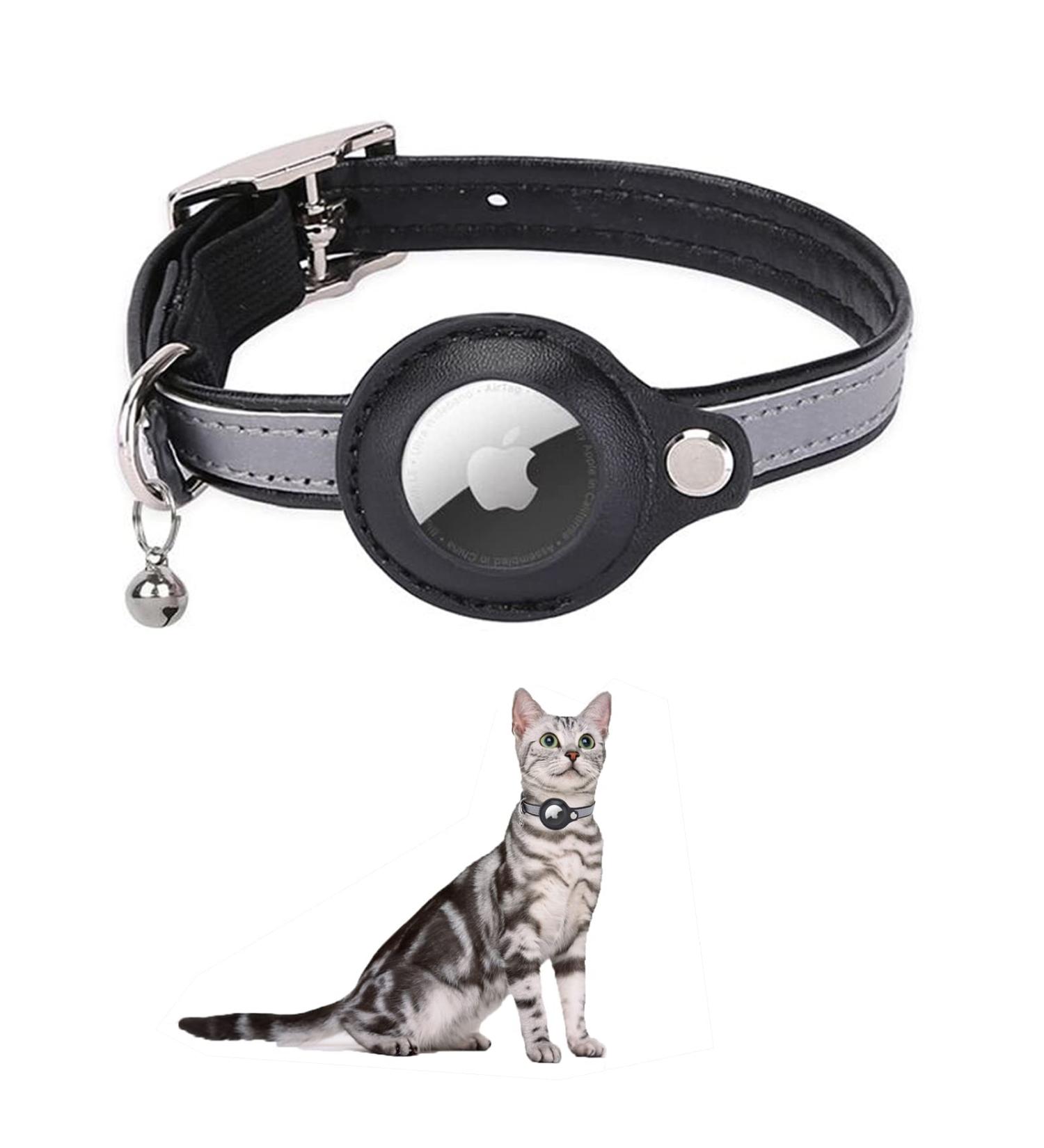 Kocnydey Reflective Airtag Cat Collar - Adjustable Anti-Wing Collar for Cats & Small Dogs (Black XS 19-26cm) | Apple AirTag Compatible - Buy Online on GoSupps.com