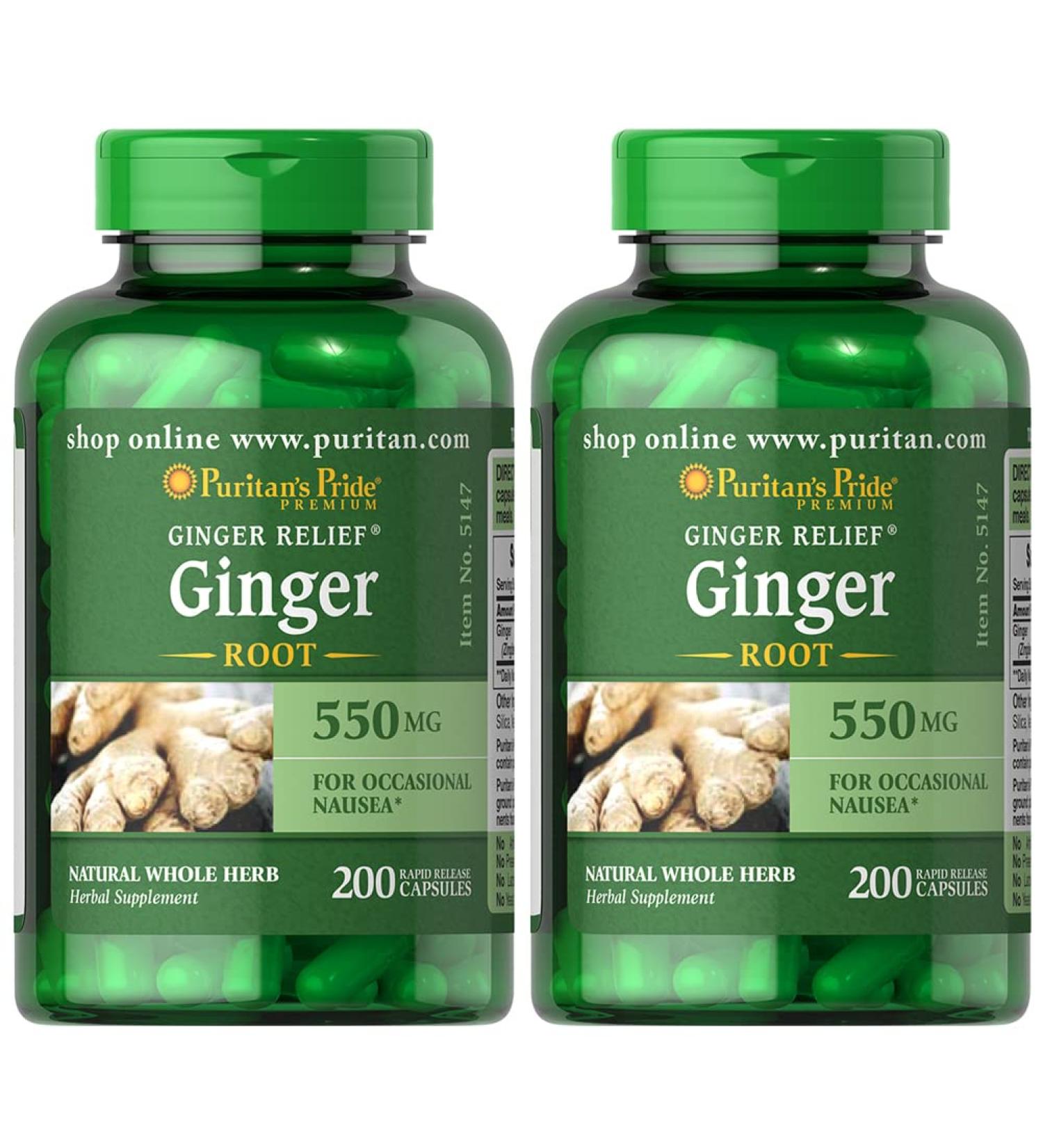 Puritan's Pride Ginger Root 500mg Twin Pack - 400 Count x 2 (Total 800 Count) - Buy Online on GoSupps.com