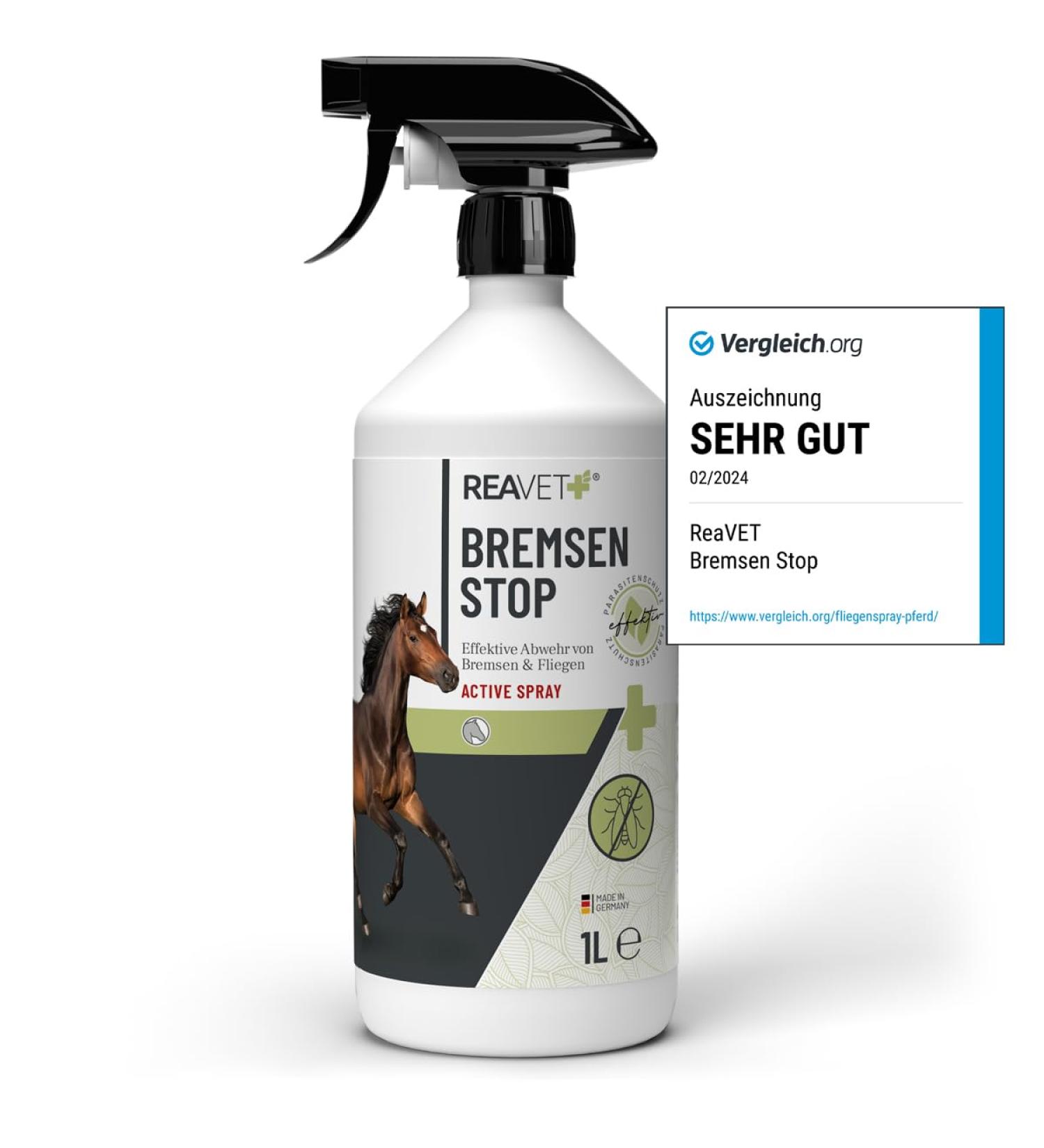 Test Winner: Fly Spray for Horses 1L - Aloe Vera Insect Repellent & Brake Blocker for Unmatched Protection | International Shipping Available - Buy Online on GoSupps.com