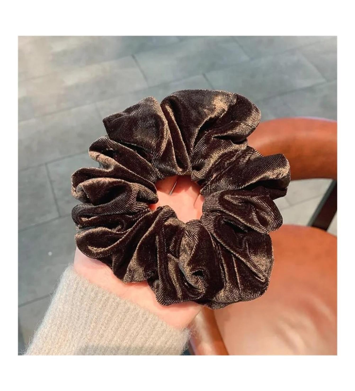 Women's Winter Hair Scrunchies Hair Tie Hair Accessories Lady's Ponytail Holder Hair Rubber Bands Accessories(Brown) - Buy Online on GoSupps.com