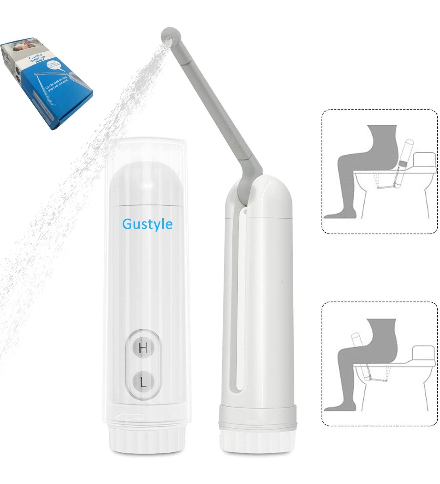 2nd Gen GUSTYLE Portable Travel Bidet | IPX6 Waterproof Electric Sprayer | 180 Nozzle Adjustment (140ml) - Buy Online on GoSupps.com