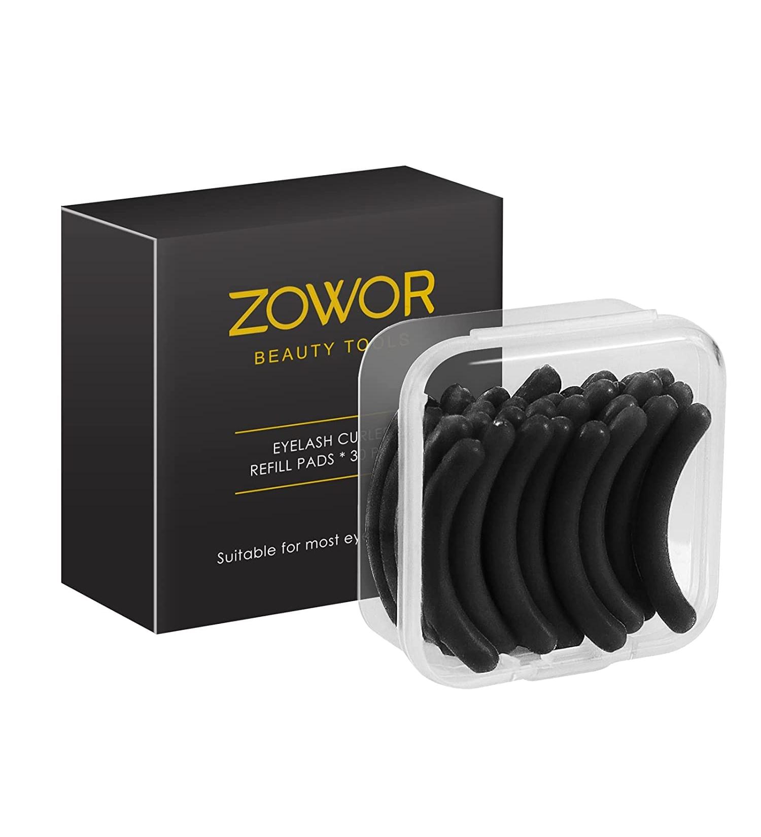 Zowor Eyelash Curler Refills Pads - 30 Silicone Replacement Pads with Storage Box (Black) - Buy Online on GoSupps.com