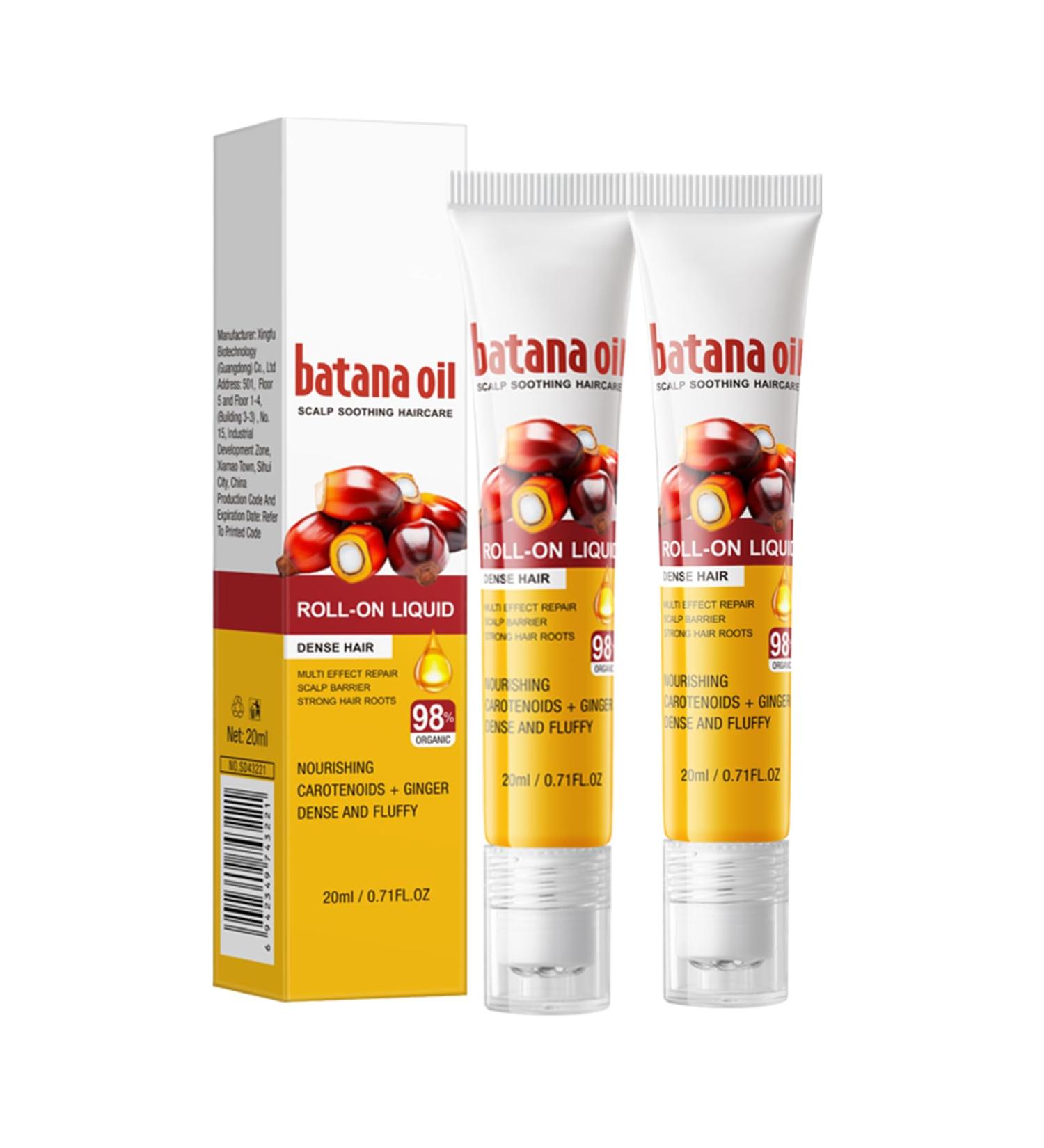 Batana Scalp Soothing Dense Hair Conditioning Roller Balls 2 Pi ces Huile De Batana Bio Pour La Croissance Des Cheveux Masque Capillaire Nourrissant Cheveux Plus pais Et Moins De Chute - Buy Online on GoSupps.com