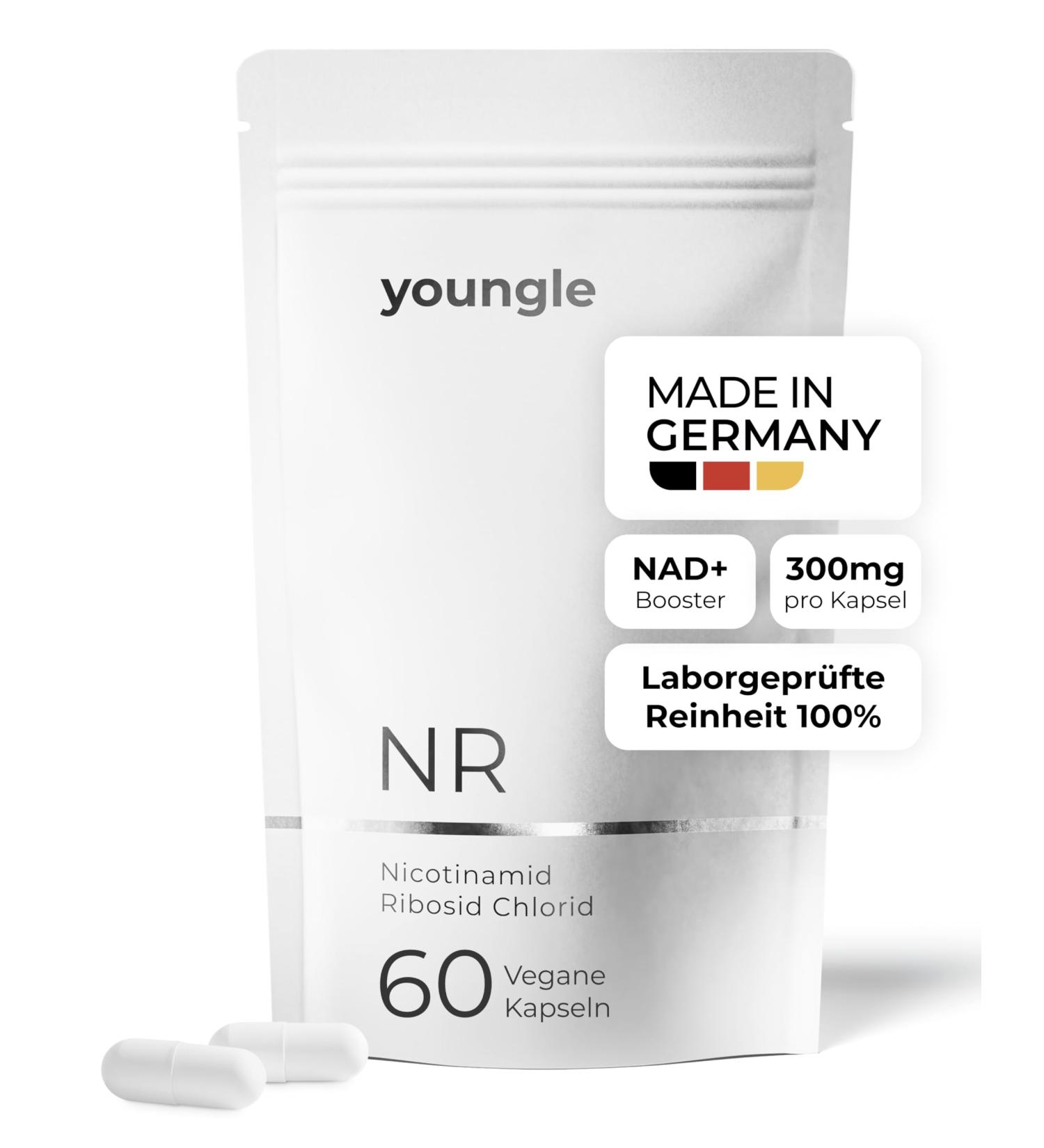 100% Pure NAD+ Nicotinamide Riboside Chloride 300mg - Doctor-Developed 1+ Month Cure - Alternative to NMN - Made in Germany - 30 Capsules - Buy Online on GoSupps.com
