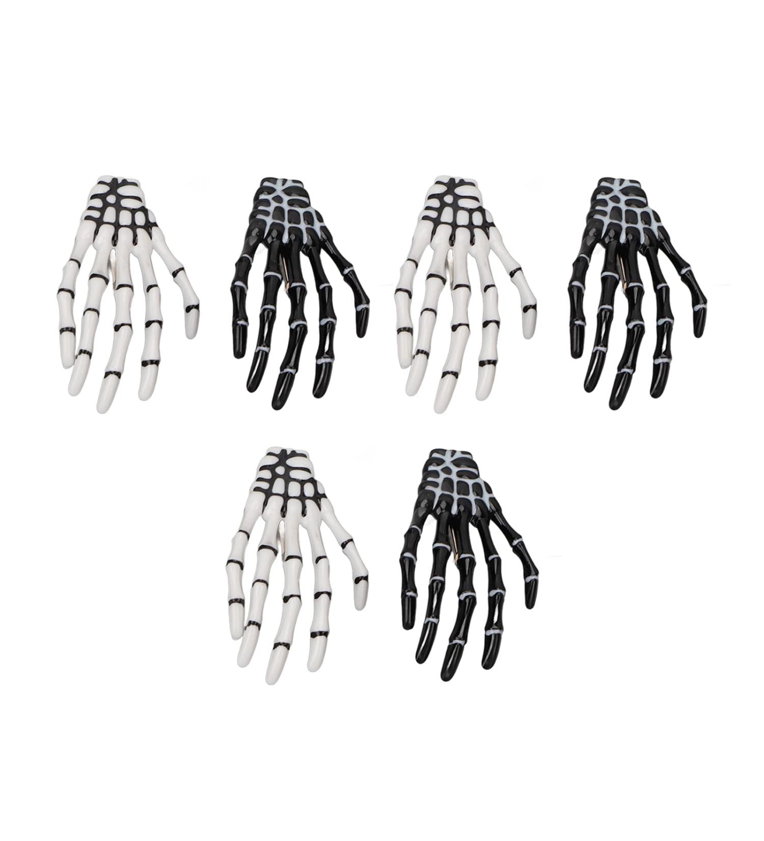 3 Pair Halloween Skeleton Hands Bone Hair Clips Delicate Punk Rock Horror Hair Clip for Women Girls Hair Accessories - Buy Online on GoSupps.com