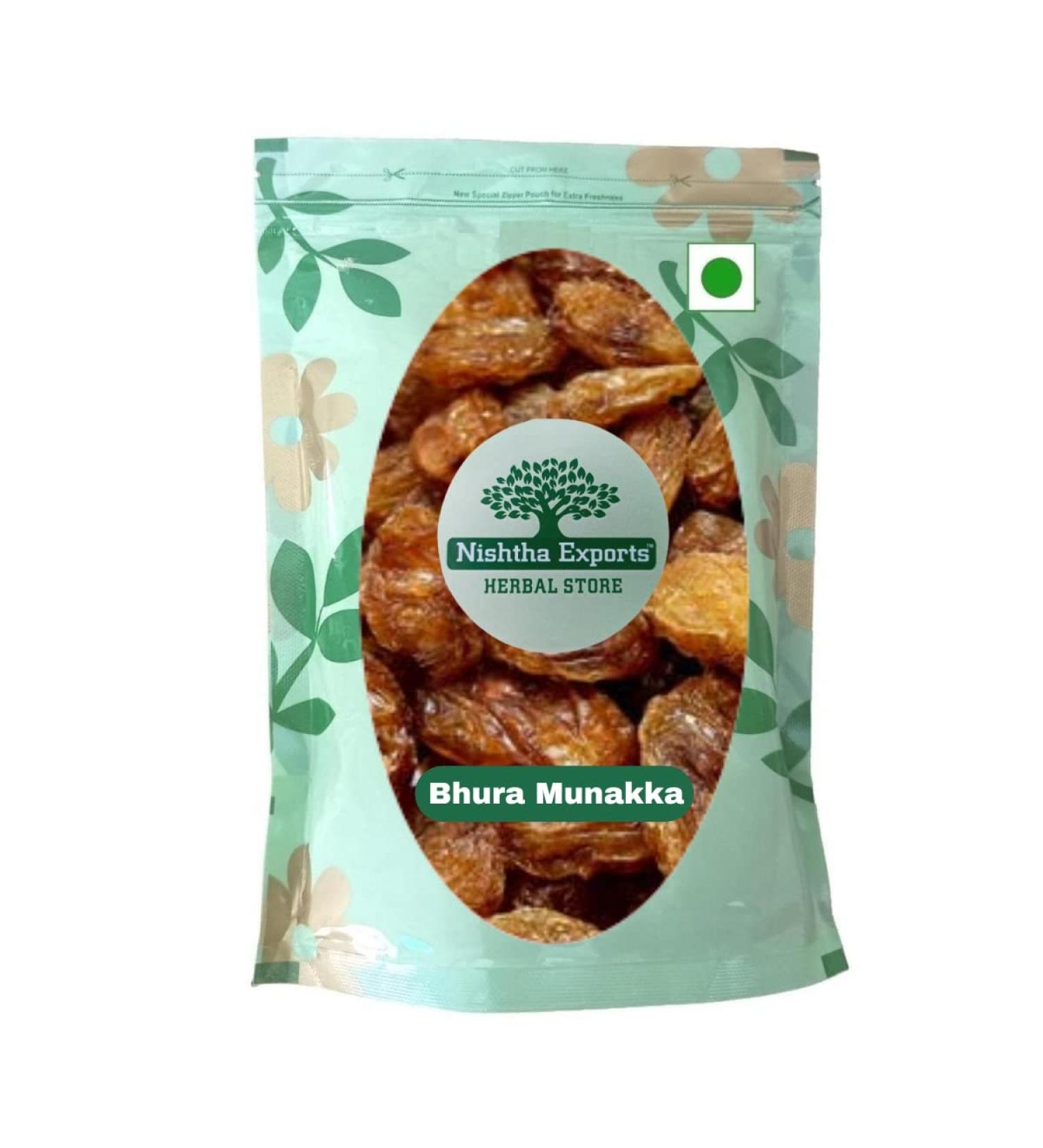 Dry Fruits-Bhura Munakka With Seed-Bhoora Munnaka-Brown Raisin Curant 250 Gram - Buy Online on GoSupps.com