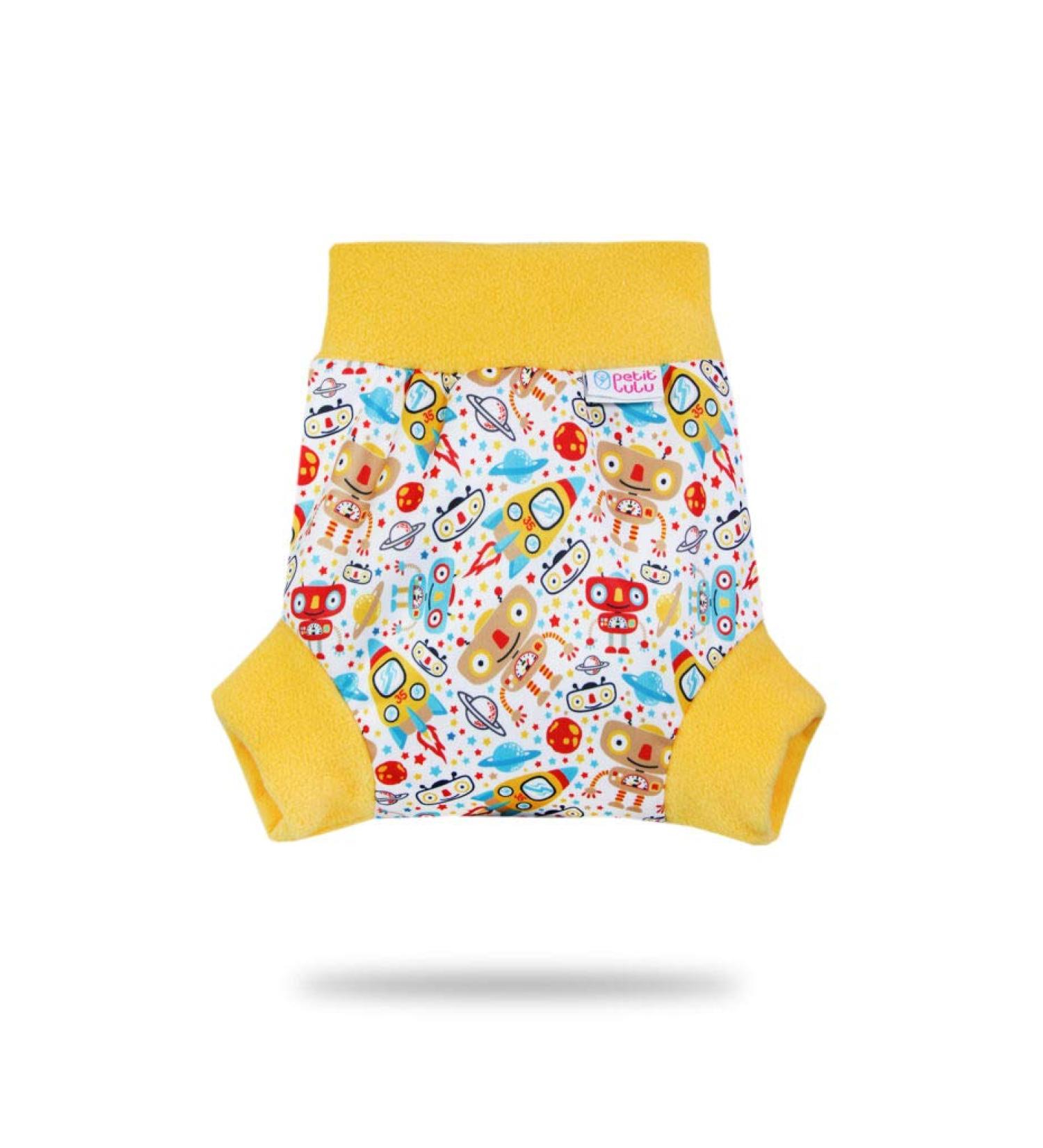 Petit Lulu Pull Up Cloth Nappy Wrap | Size M | Washable Diaper Wrap | Reusable Cloth Nappies | Made in Europe (Robots) Space Robots - Buy Online on GoSupps.com