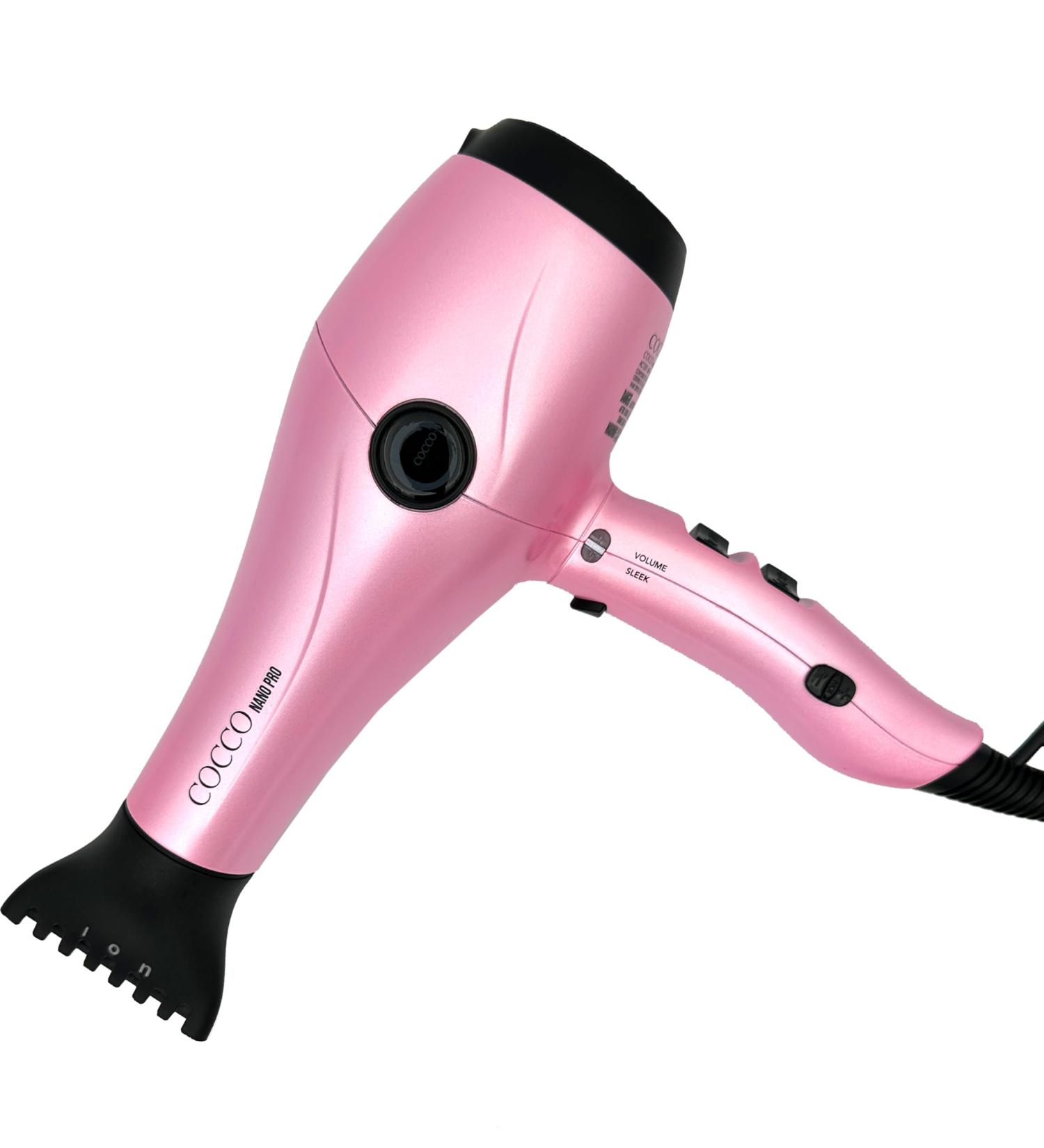 Cocco Nano Pro Hair Dryer - Ultra Lightweight Ionic Ceramic Technology - Professional Pink Hair Styling Tool for International Shipping - Buy Online on GoSupps.com