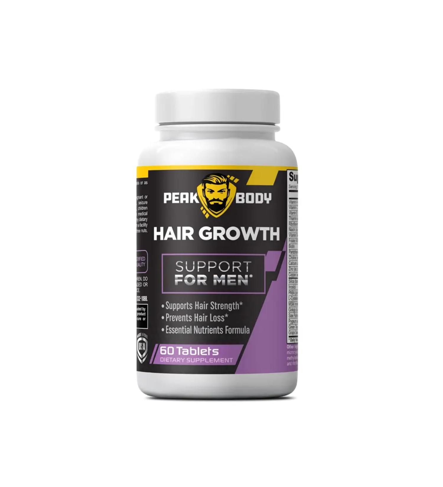Peak Body Hair Growth Support for Men 60 Tablets
