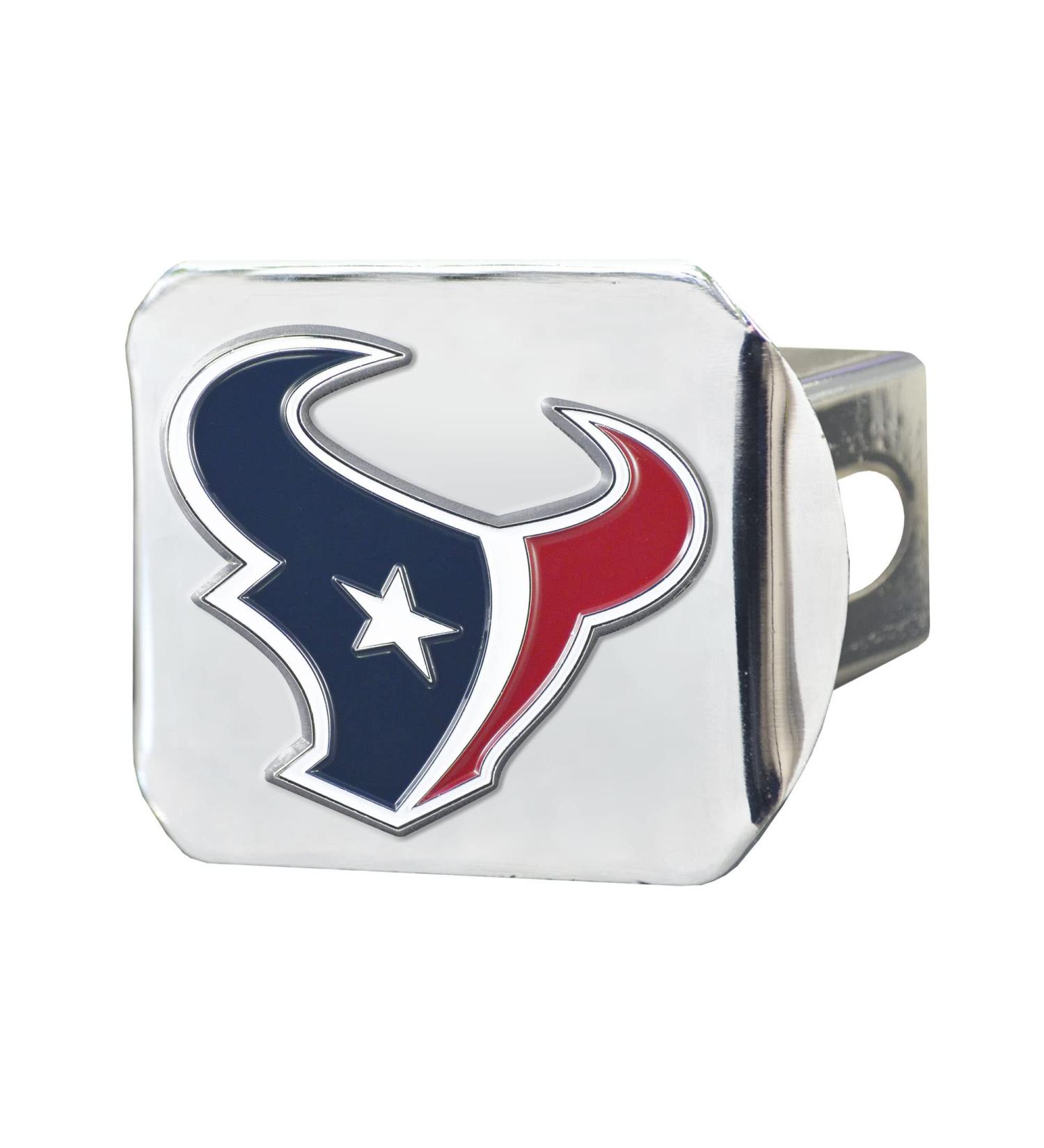 NFL Houston Texans Metal Hitch Cover - Chrome Square Type III Hitch - Blue - Buy Online on GoSupps.com