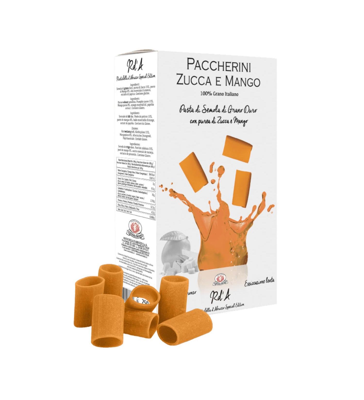 Rustichella d'Abruzzo Rustichella d'Abruzzo | Paccherini with pumpkin and mango | Durum wheat pasta with pumpkin and mango - 1 x 250 g | Artisan short pasta